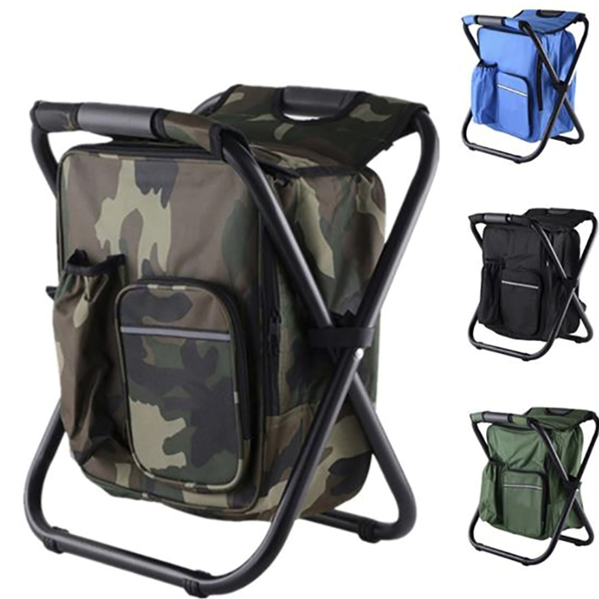 Foldable Outdoor Steel Chair w/Built In Cooler Bag 3