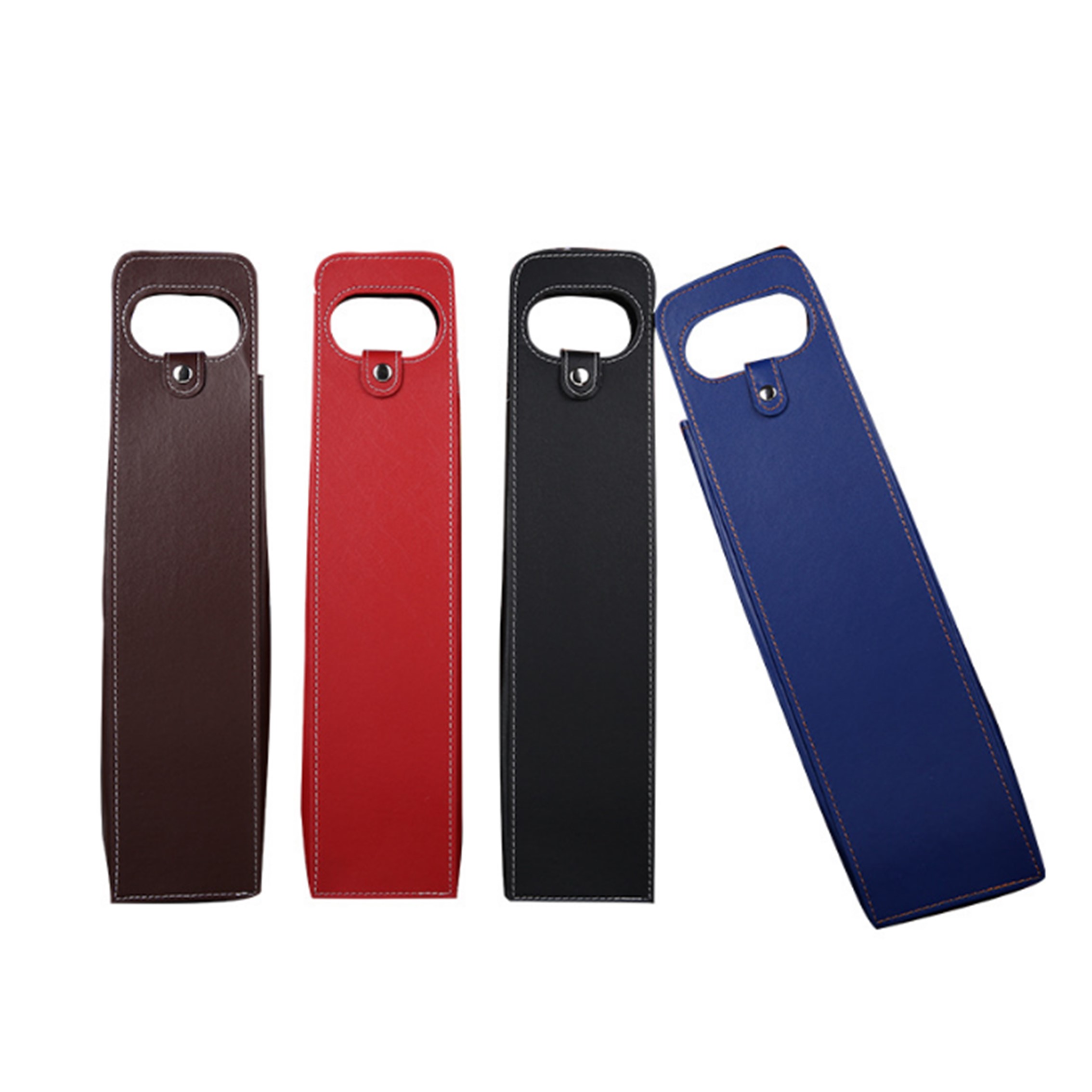 Reusable Wine Carriers Bag Single Bottle Red Leather 3