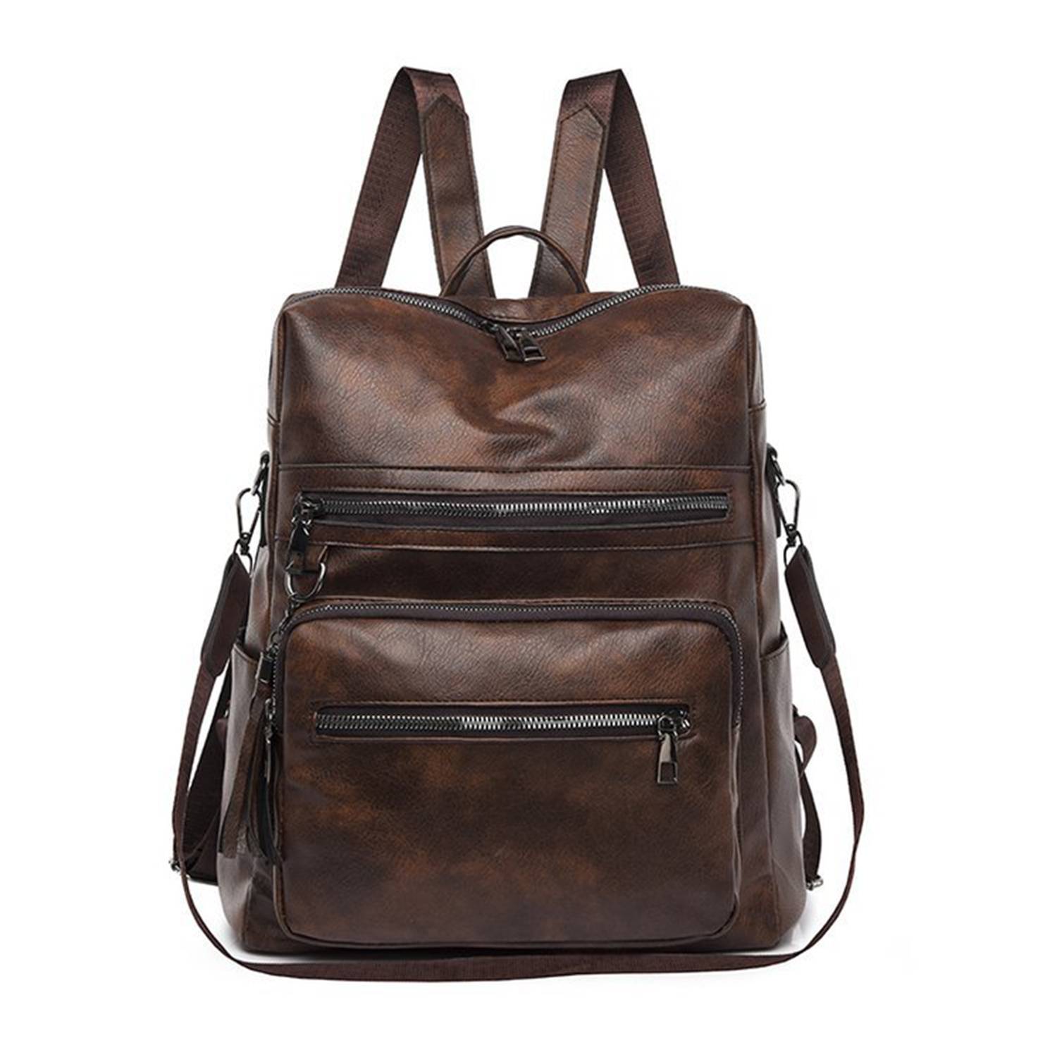 Womens Purse PU Leather Large Travel Backpack 4
