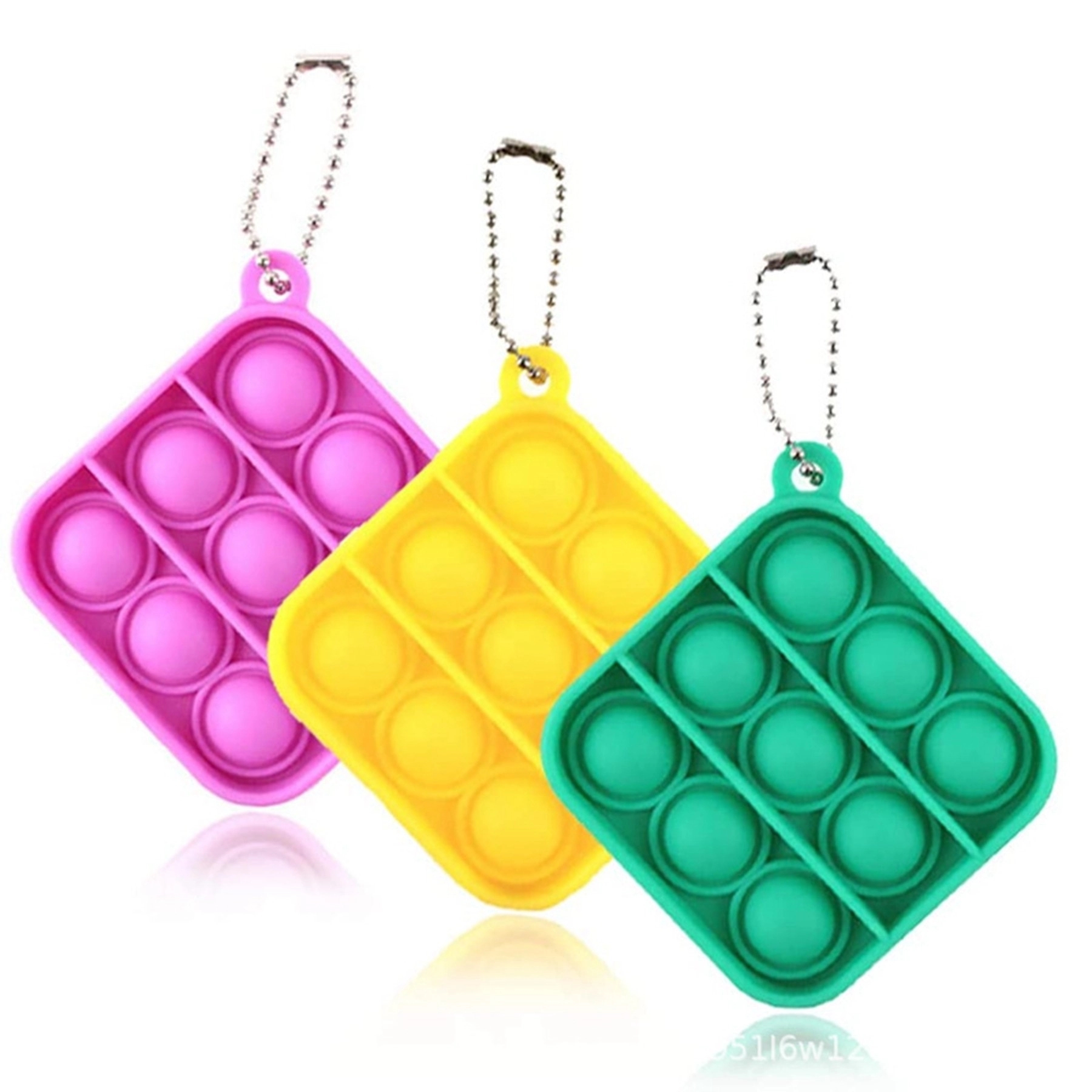 Square Push Pop Bubble Toy Keychain 2