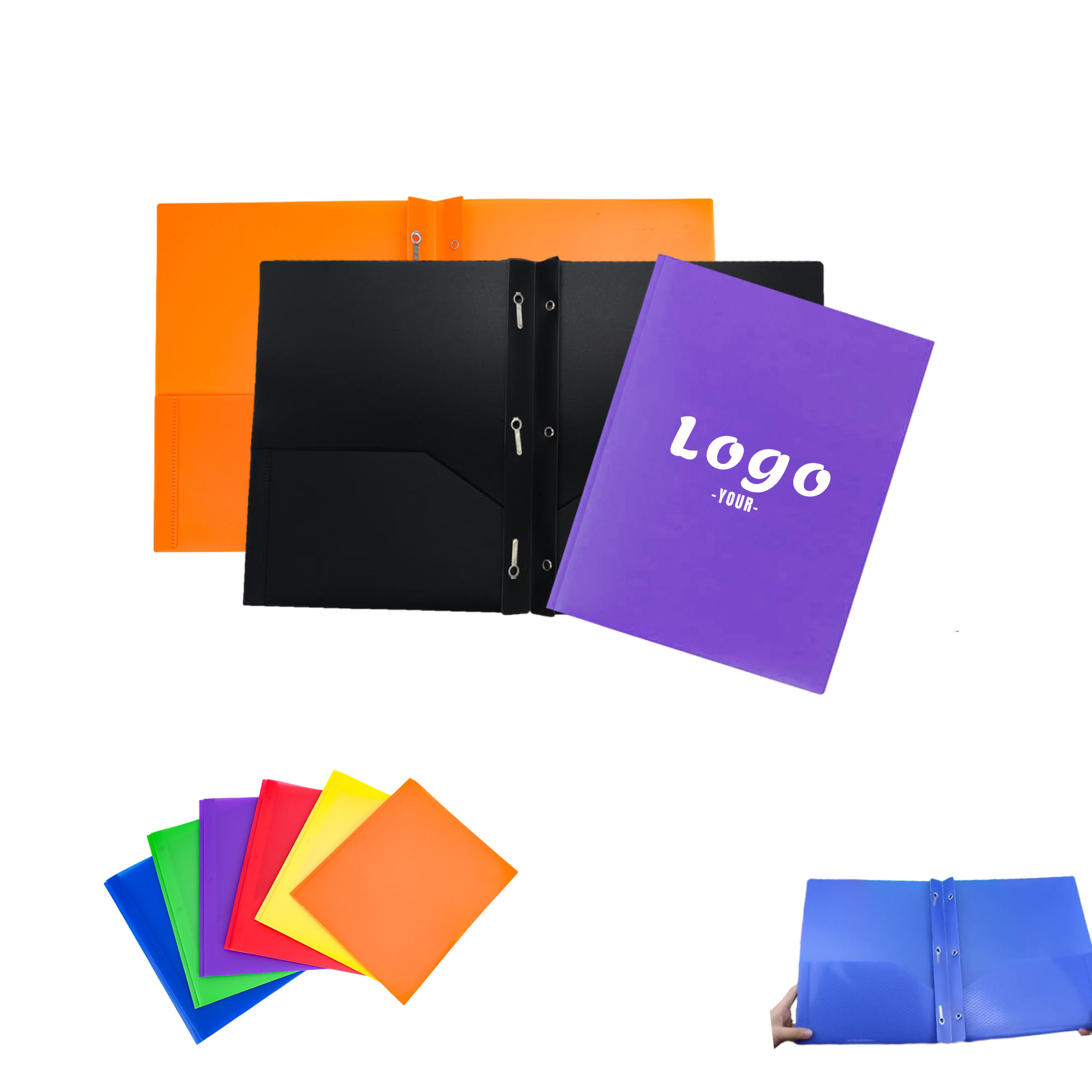 Heavy Duty Plastic Folders with Two  Pockets 2
