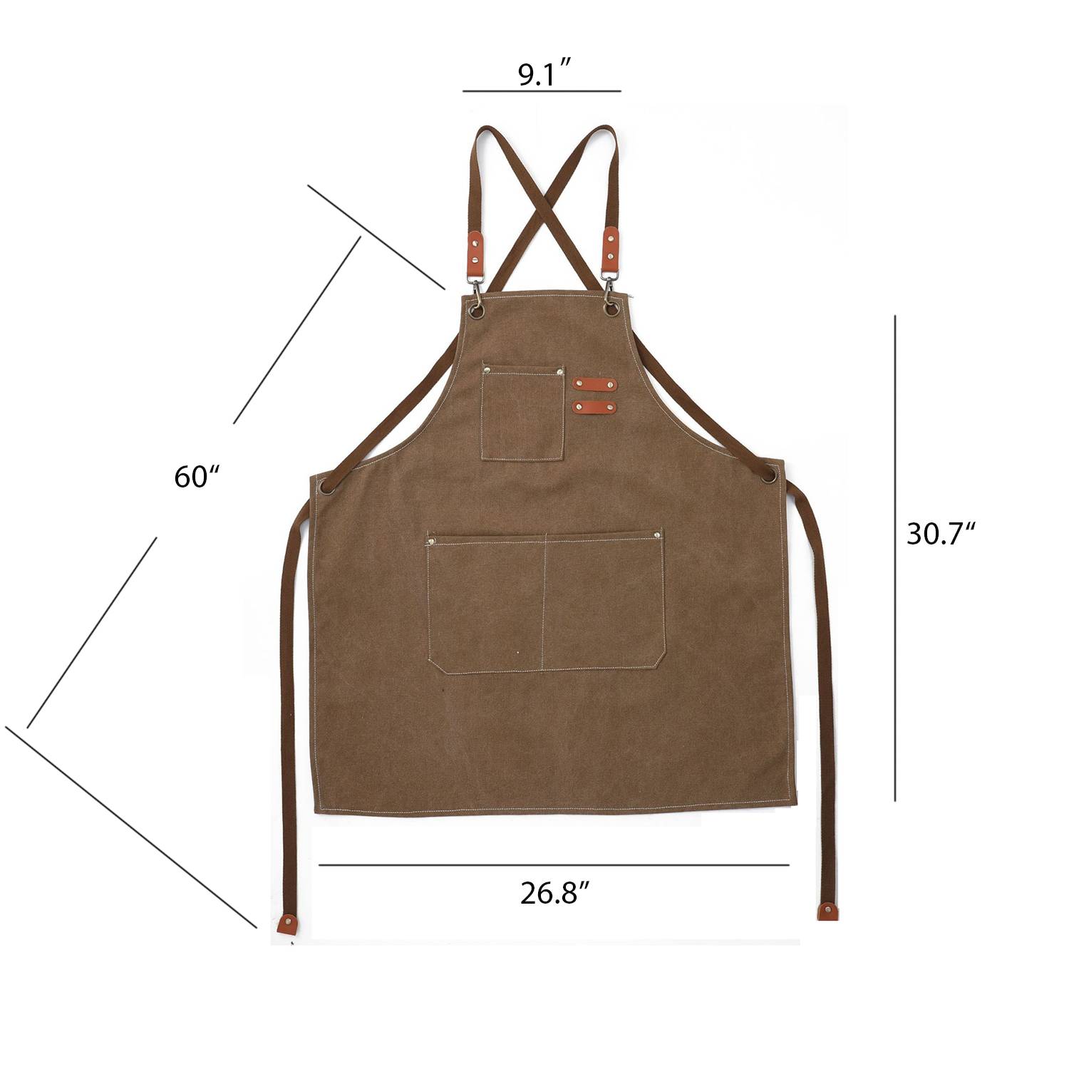 Adjustable Handcrafted Canvas Work Apron w/ Large Pockets 2