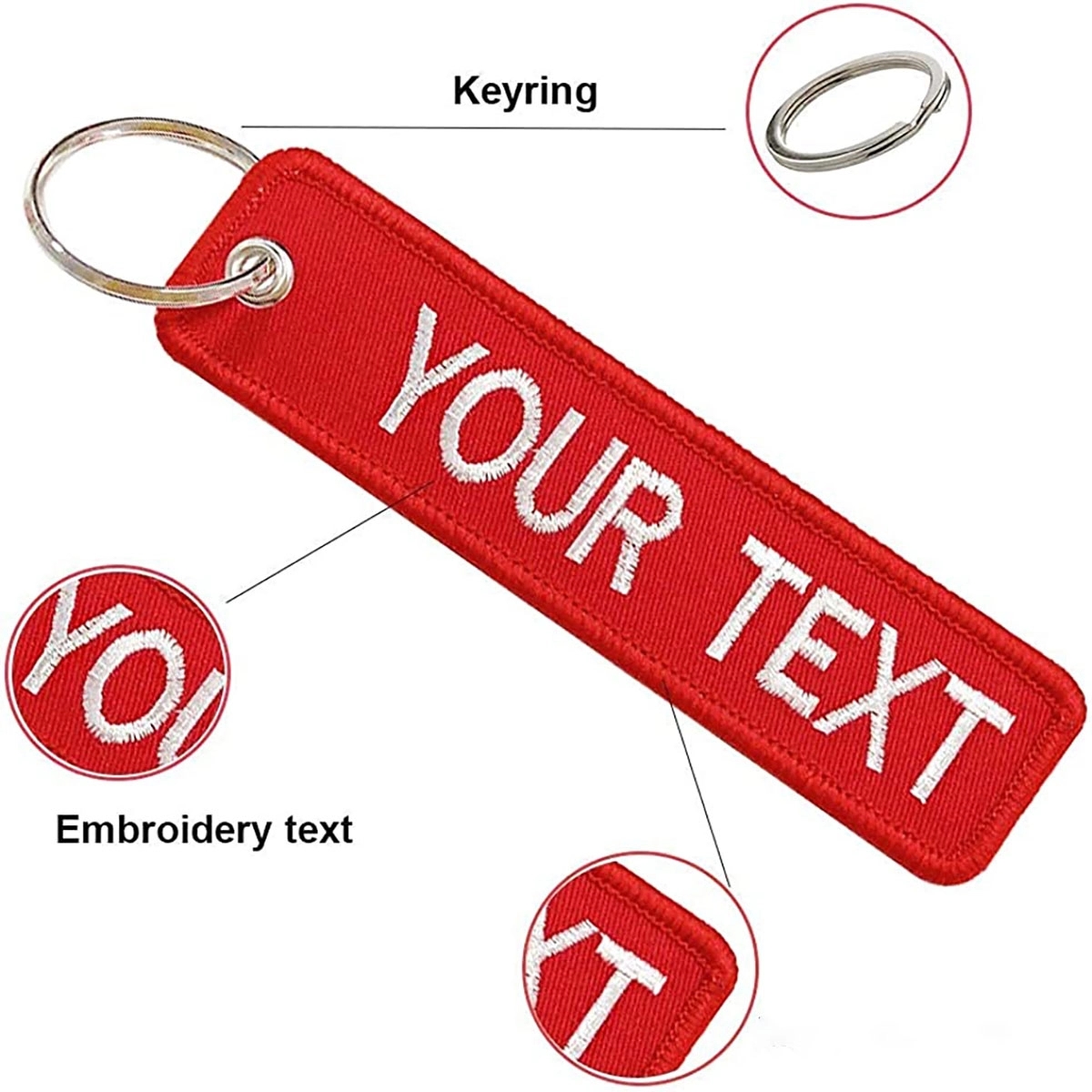 Custom Embroidery Keychain Key Ring 4
