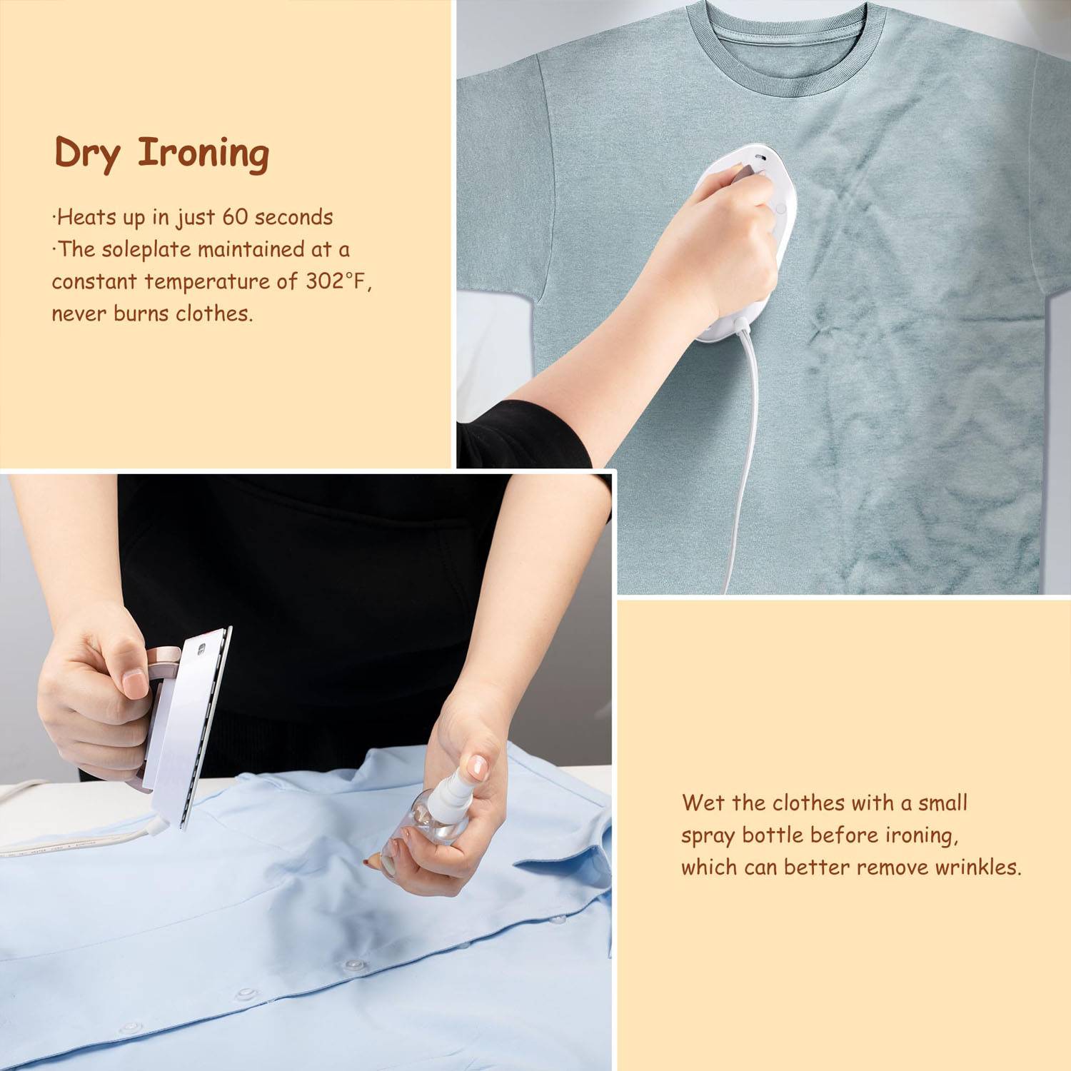 Lightweight Portable Handheld Mini Electric Travel Iron 5