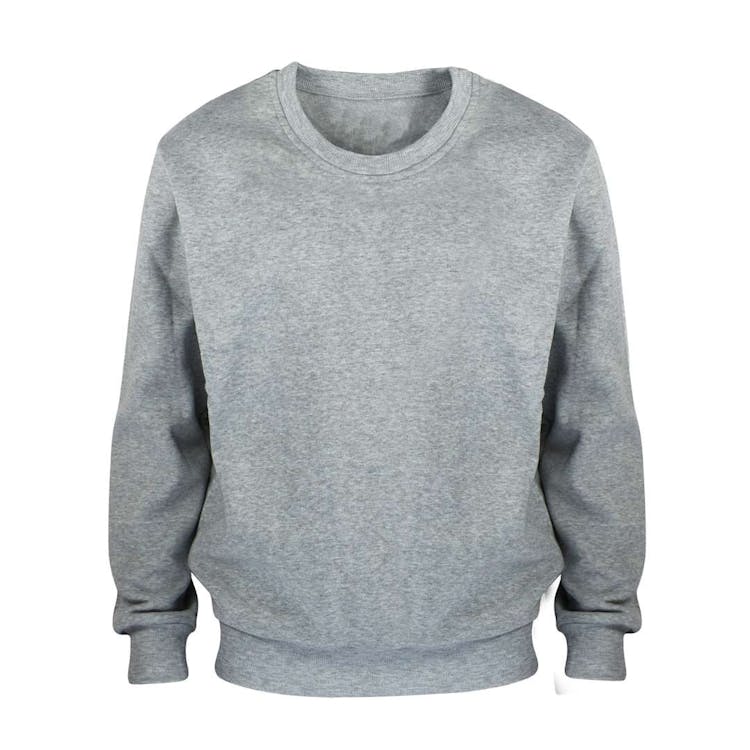 Men's Crew Neck Fleece Pullovers - Size Medium Light Gray 1