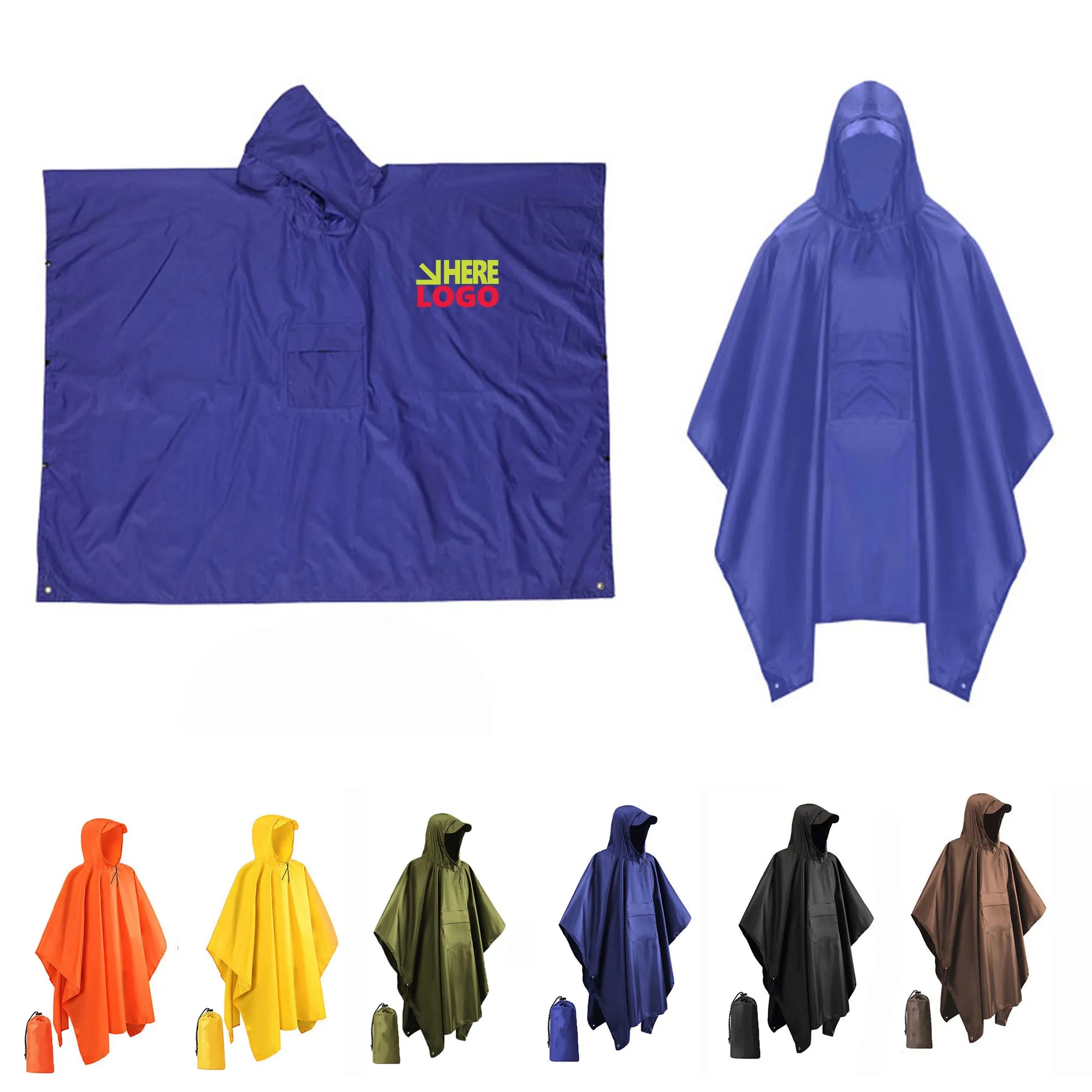 Adult Hooded Rain Poncho 7