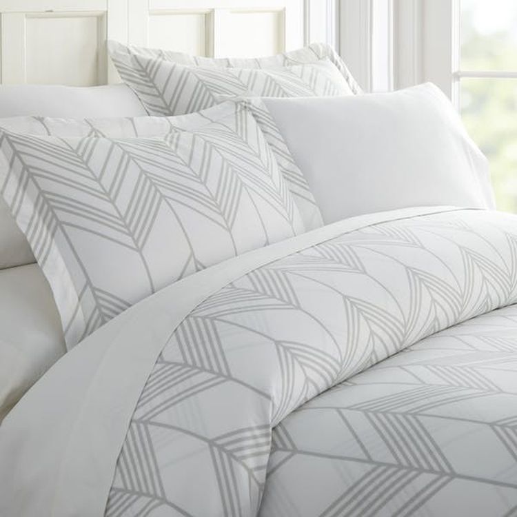 Duvet Cover Sets - Gray Chevron Twin 2 Piece 2