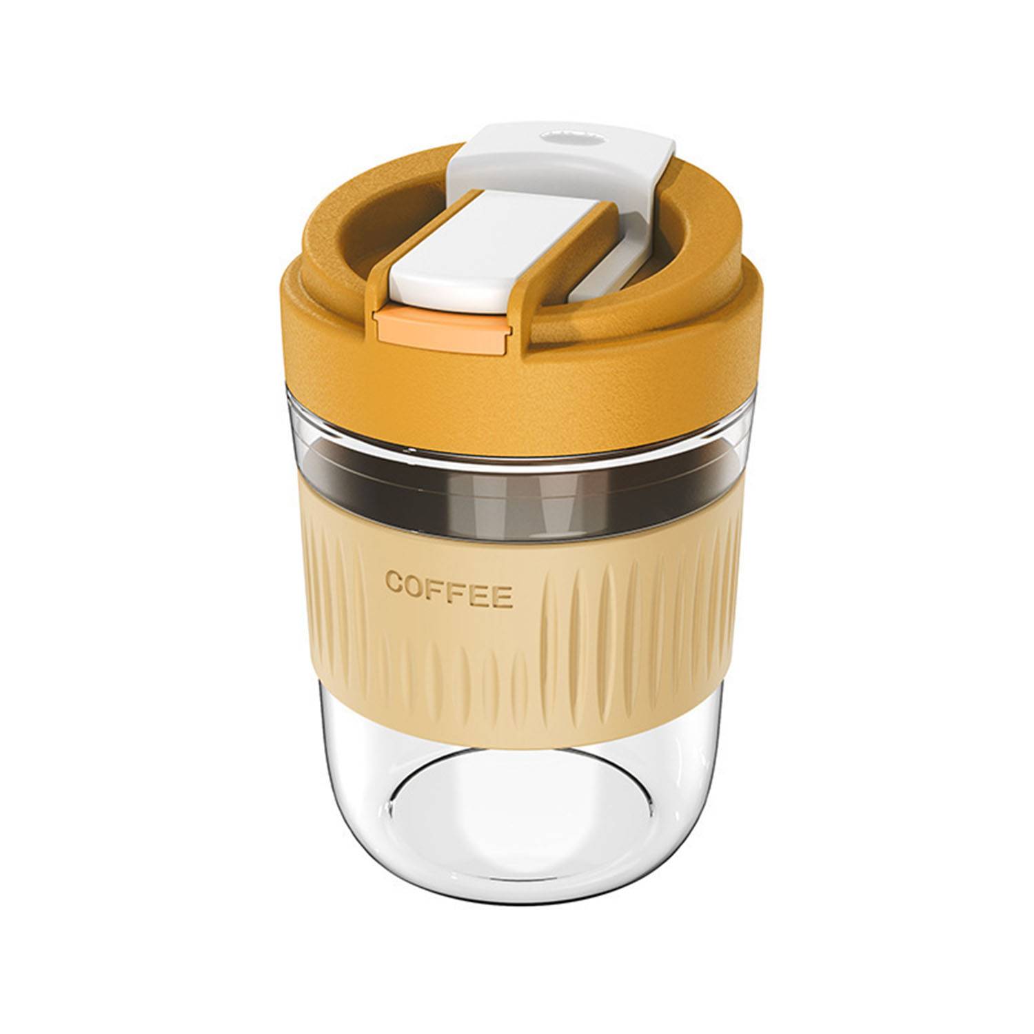 14/19.3oz Hot proof coffee glass cup with straw 2