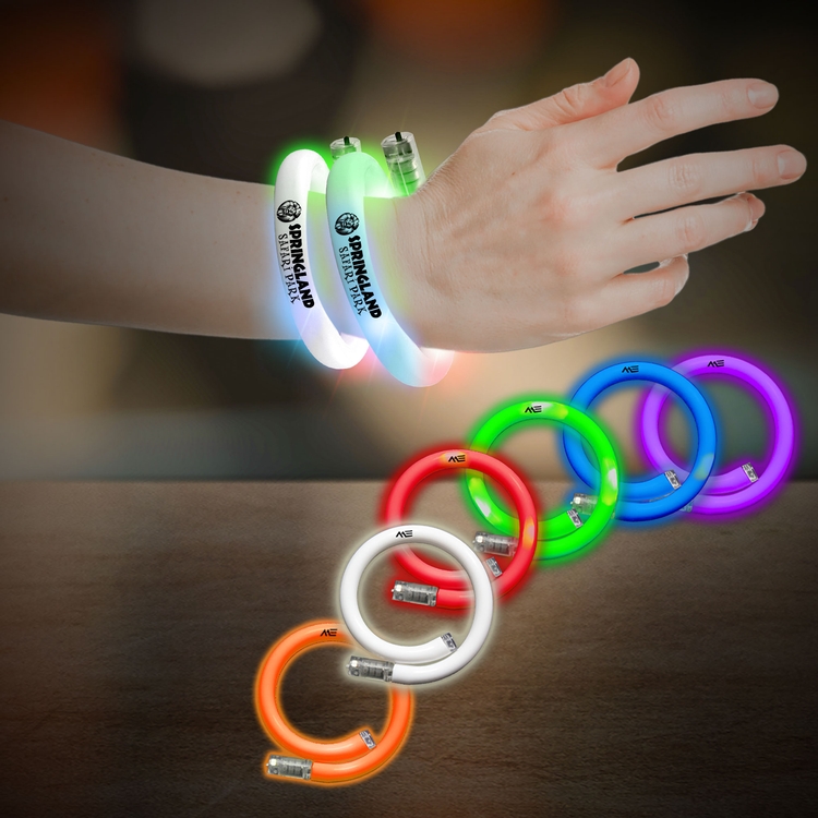 Flashing LED Coil Tube Bracelet - 11 Inch