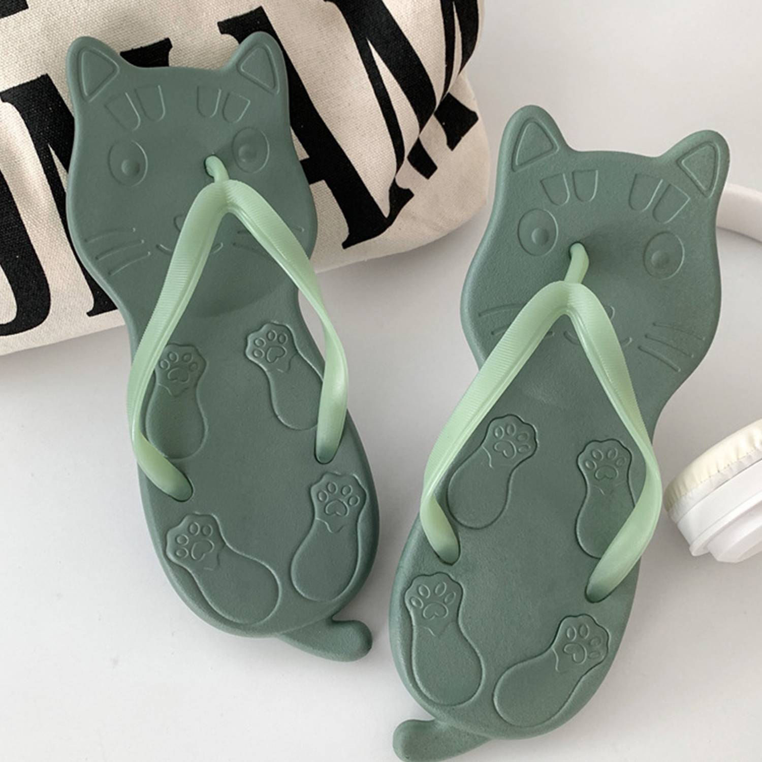 Cute Kitten Ladies Flip Flops Slipper 5