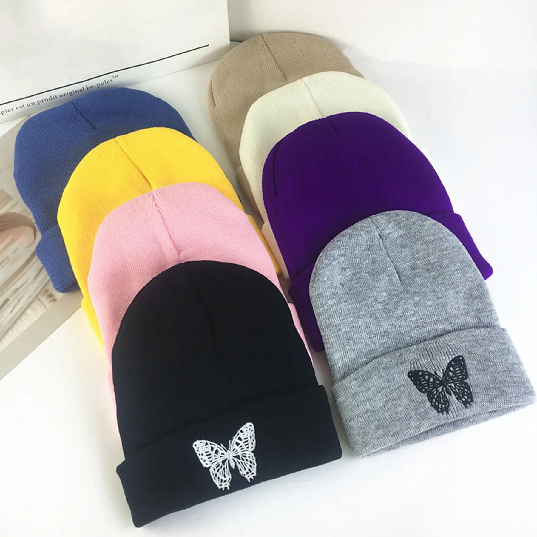 Embroidered Knitted Beanie 2