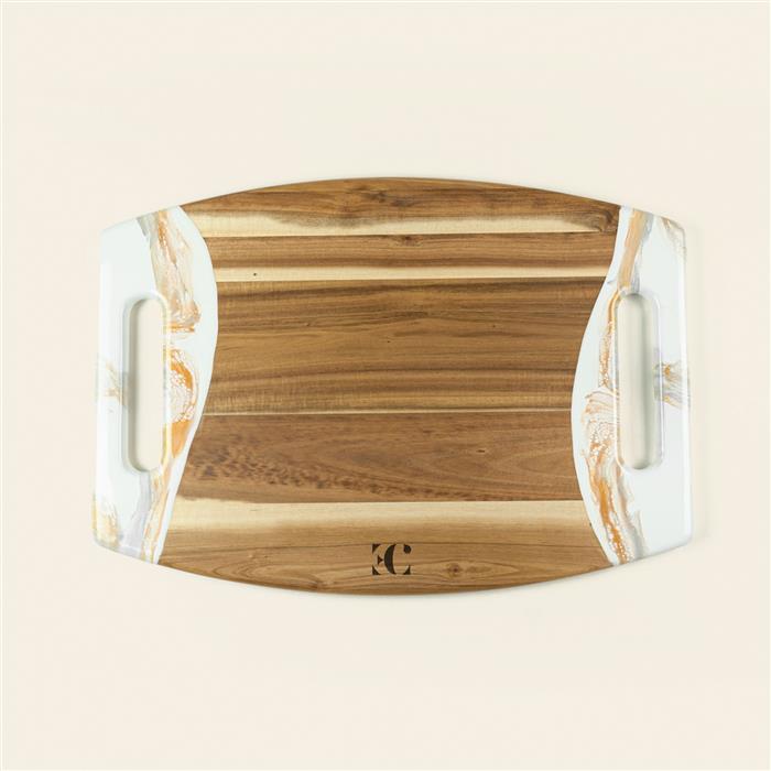 XL Curved Acacia Board With 2 Handles 36