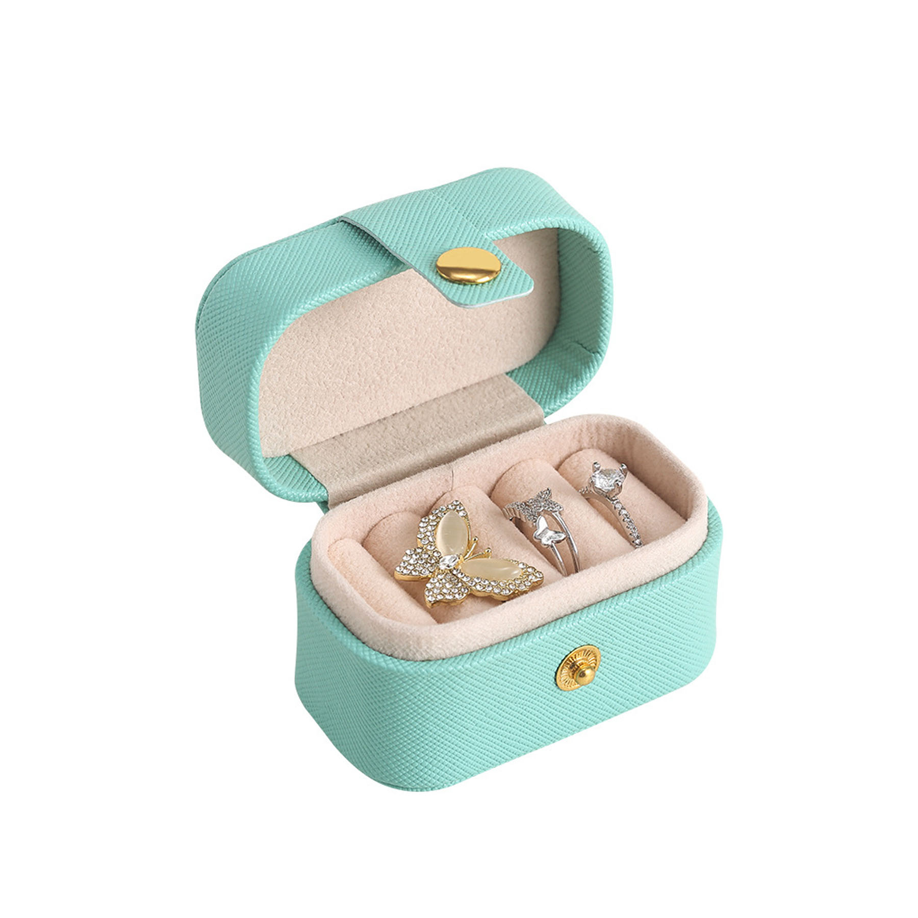 Portable Leather Earring Jewelry Box 5