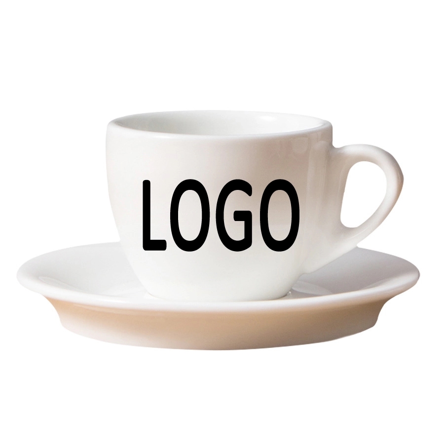 Custom 2.5 OZ. Ceramic Espresso Coffee Cup with Saucer Set 2