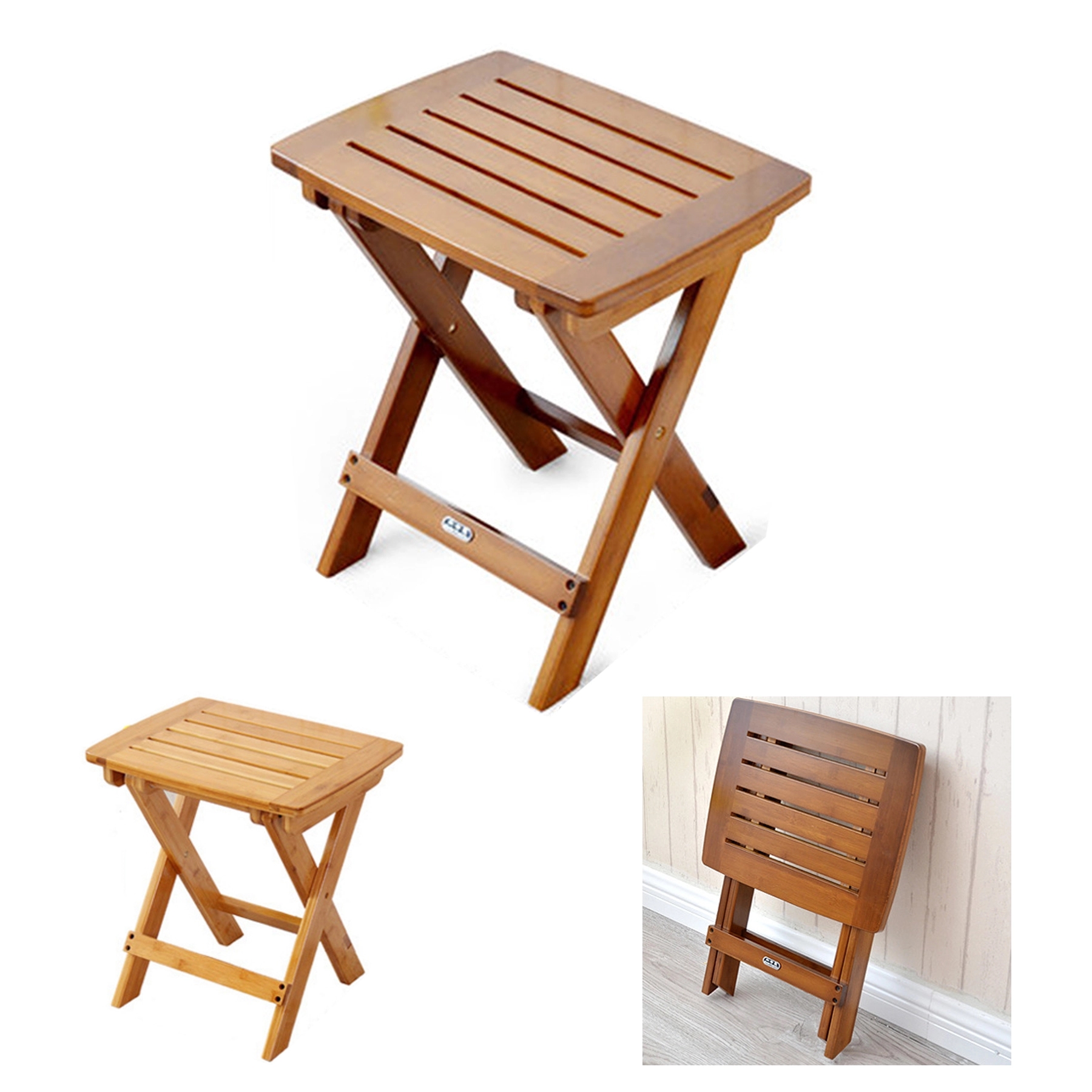 Solid Wood Folding Stool 2