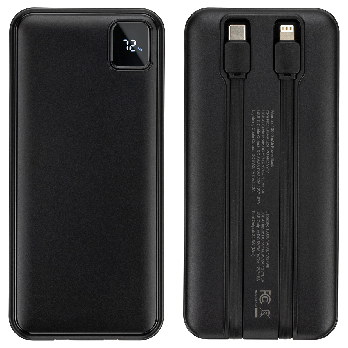 Marquis 10000mAh 20W PD Power Bank with Built-In Cables 7