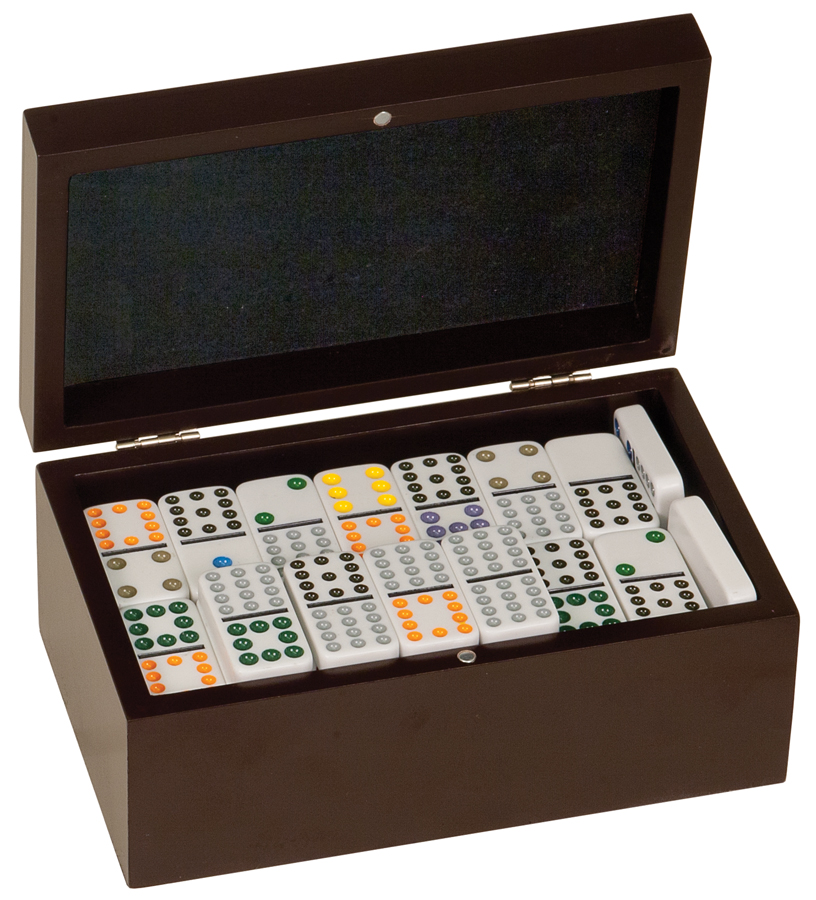 Rosewood Finish Double Twelves Dominos Set with 91 Dominos 2