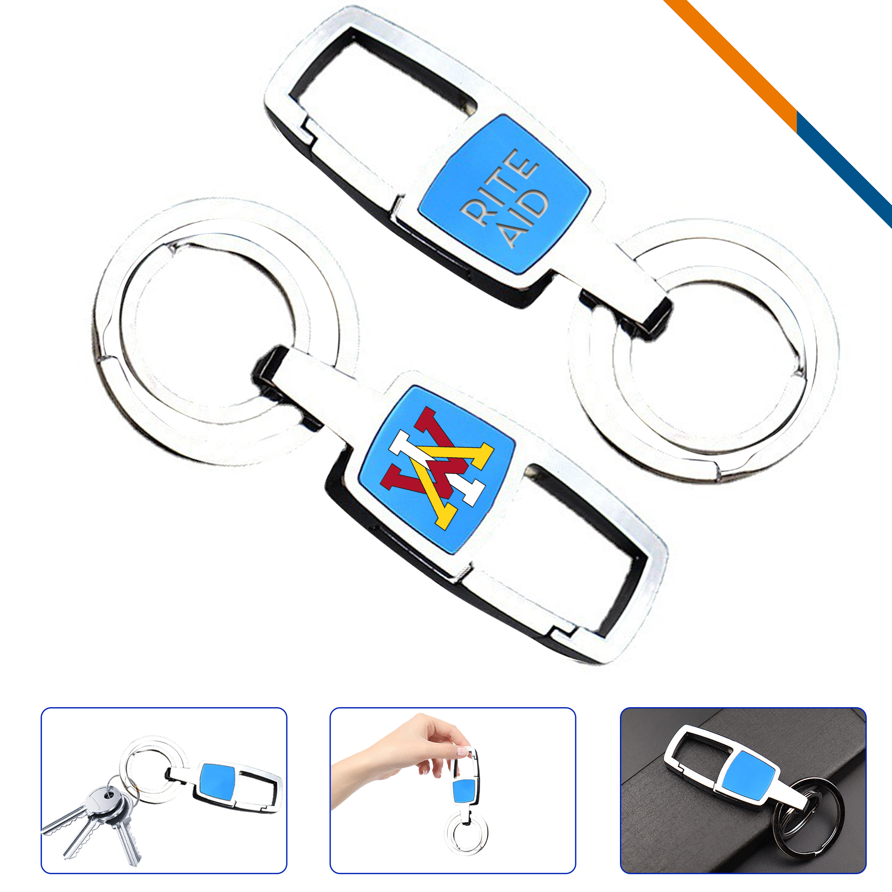 Glimo Dual Ring Metal Keychain 3