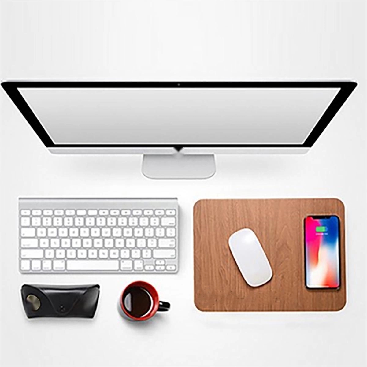Wooden Qi 15W Wireless Chargers Mouse Pad Mat 4