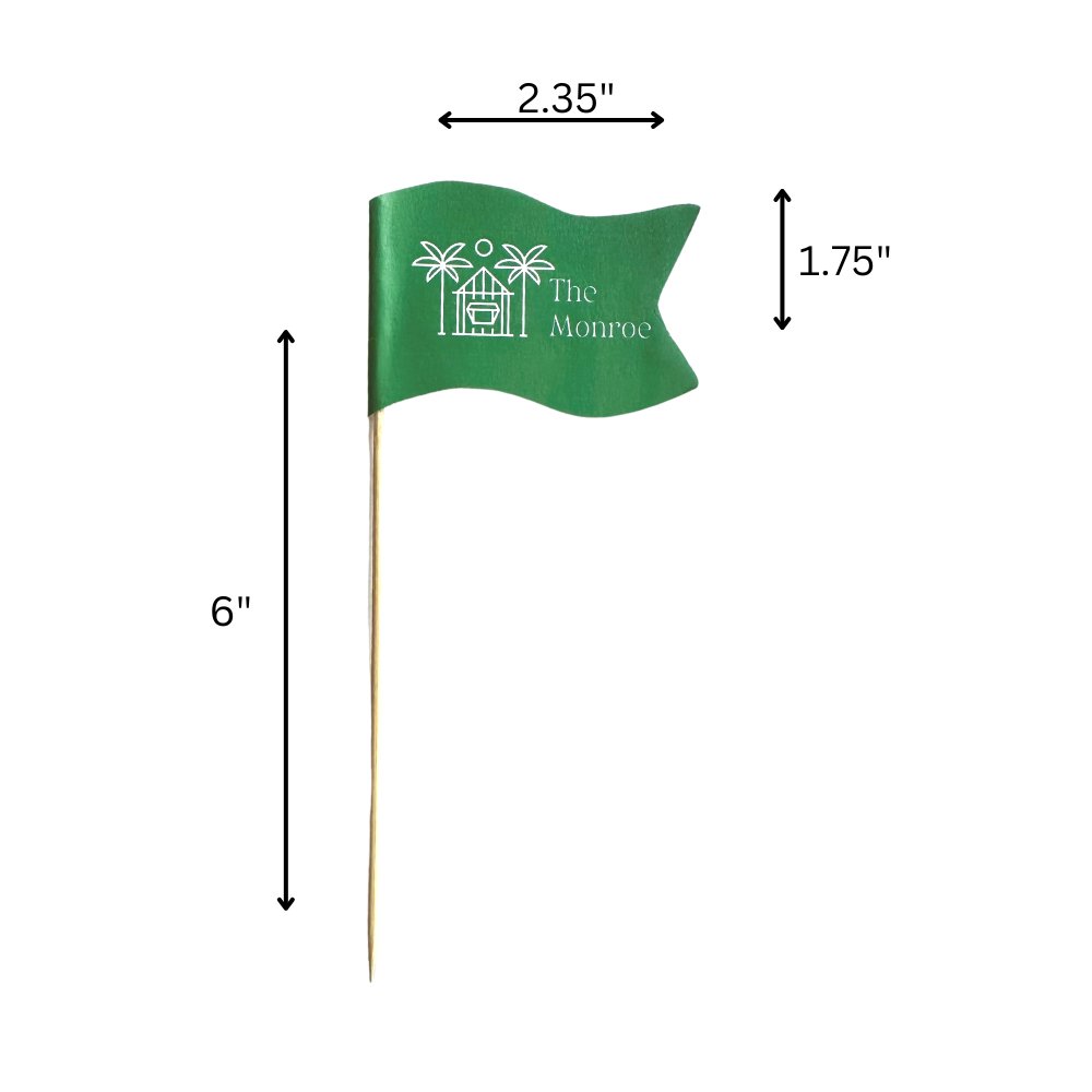 6" Bulk Custom Toothpick Flags - Large Wavy Notched - 2.35" x 1.75" 5