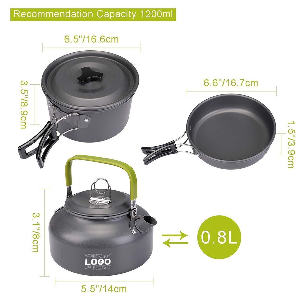 2-3 persons outdoor stove head set pot teapot with cup combination 2
