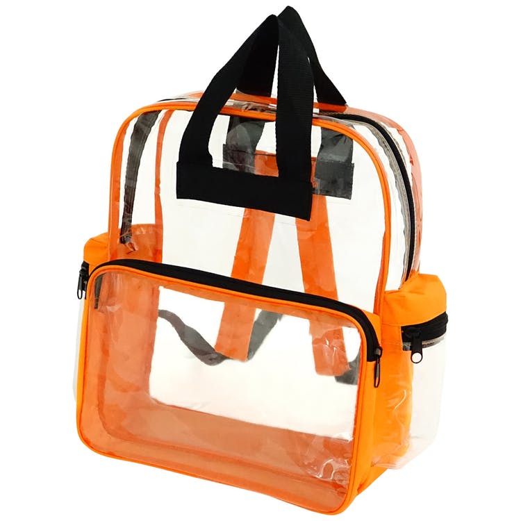 15" Clear Backpacks - Orange Trim 2