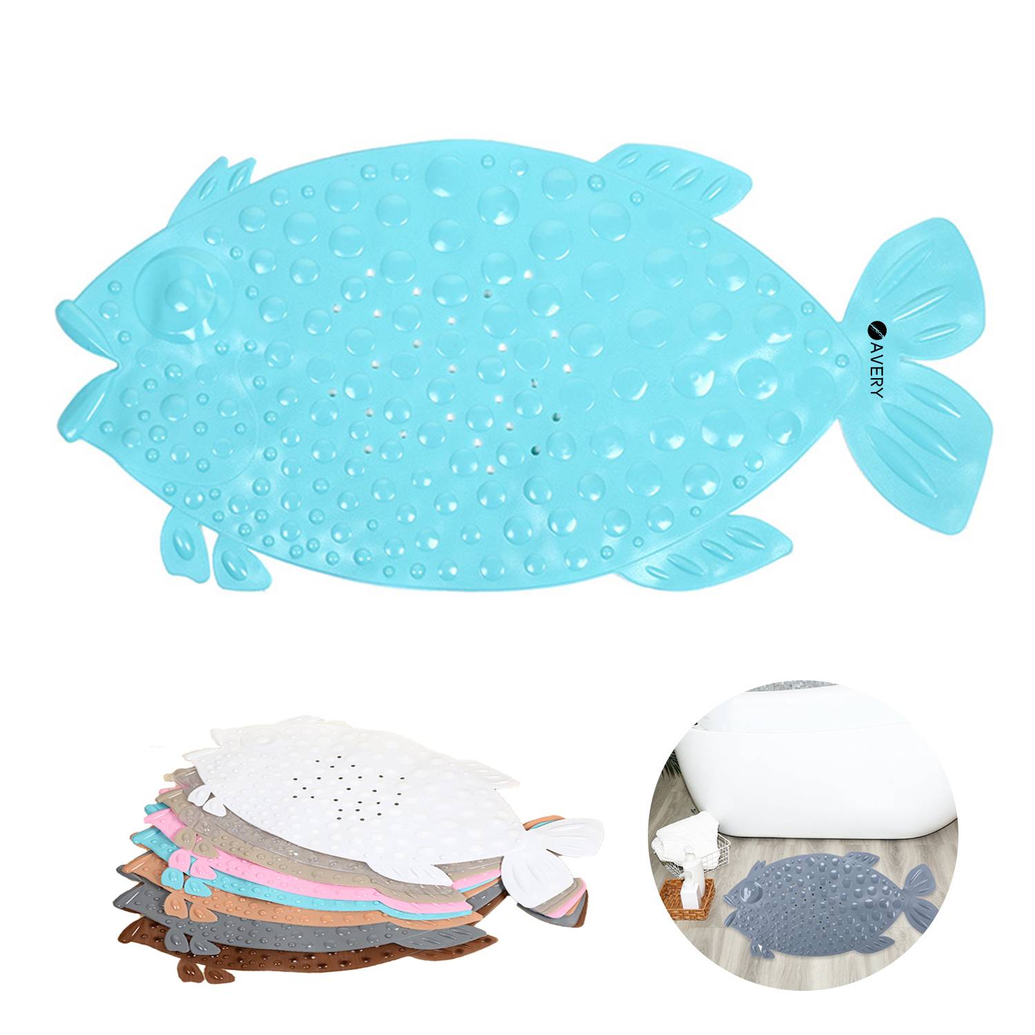 Fish-shaped bath mat 4