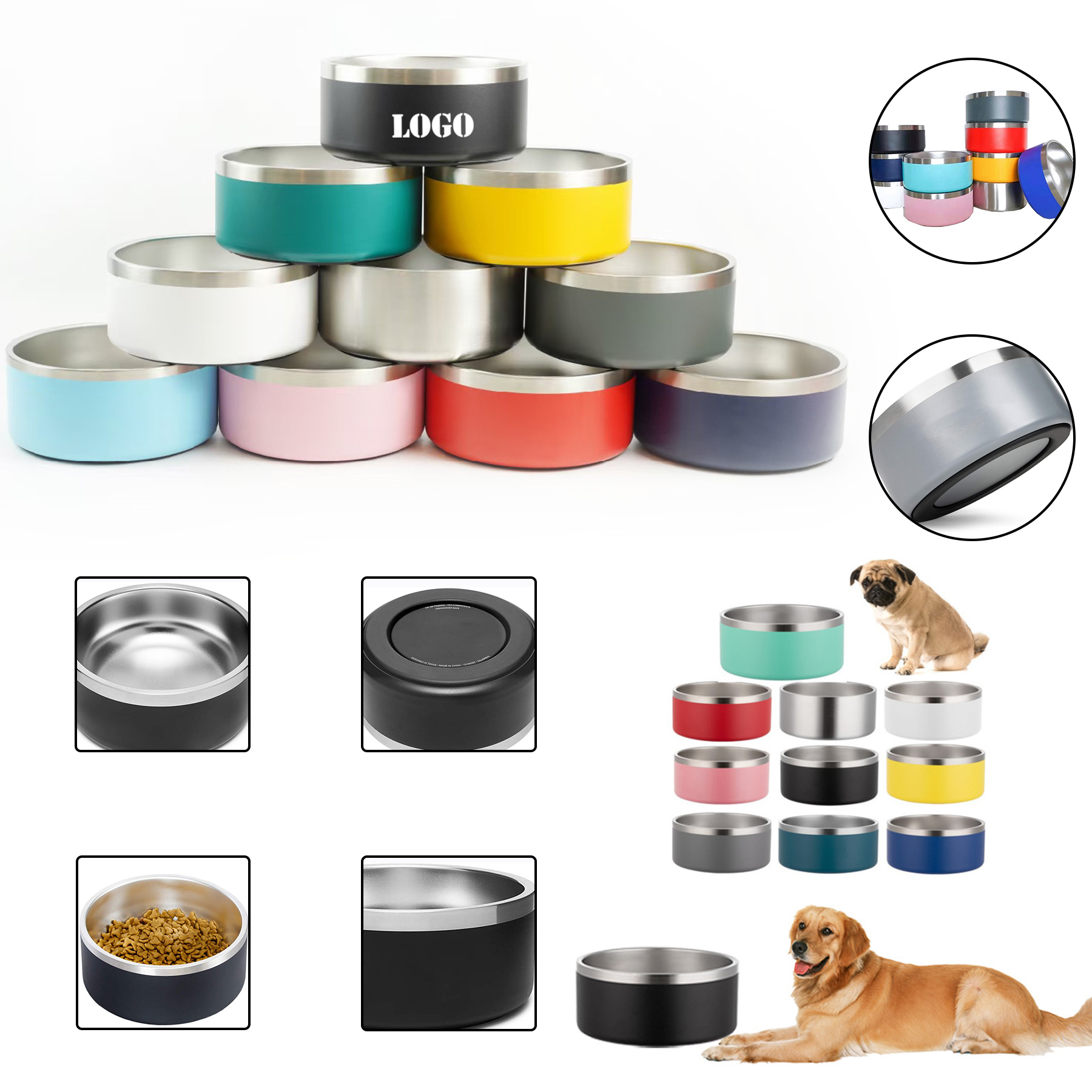 64oz Stainless Steel Pet Bowl 2