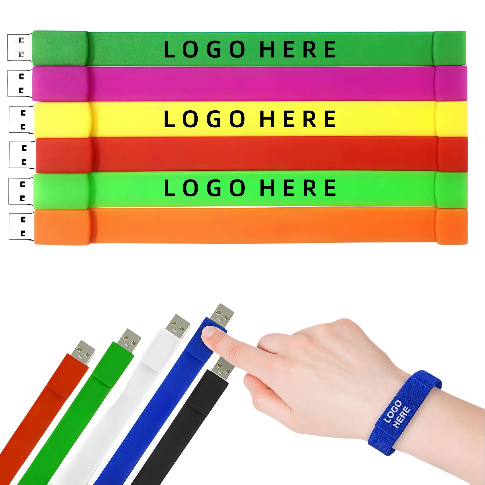 MOQ Colorful Wearable USB Drive Rubber Bracelet for Students 1