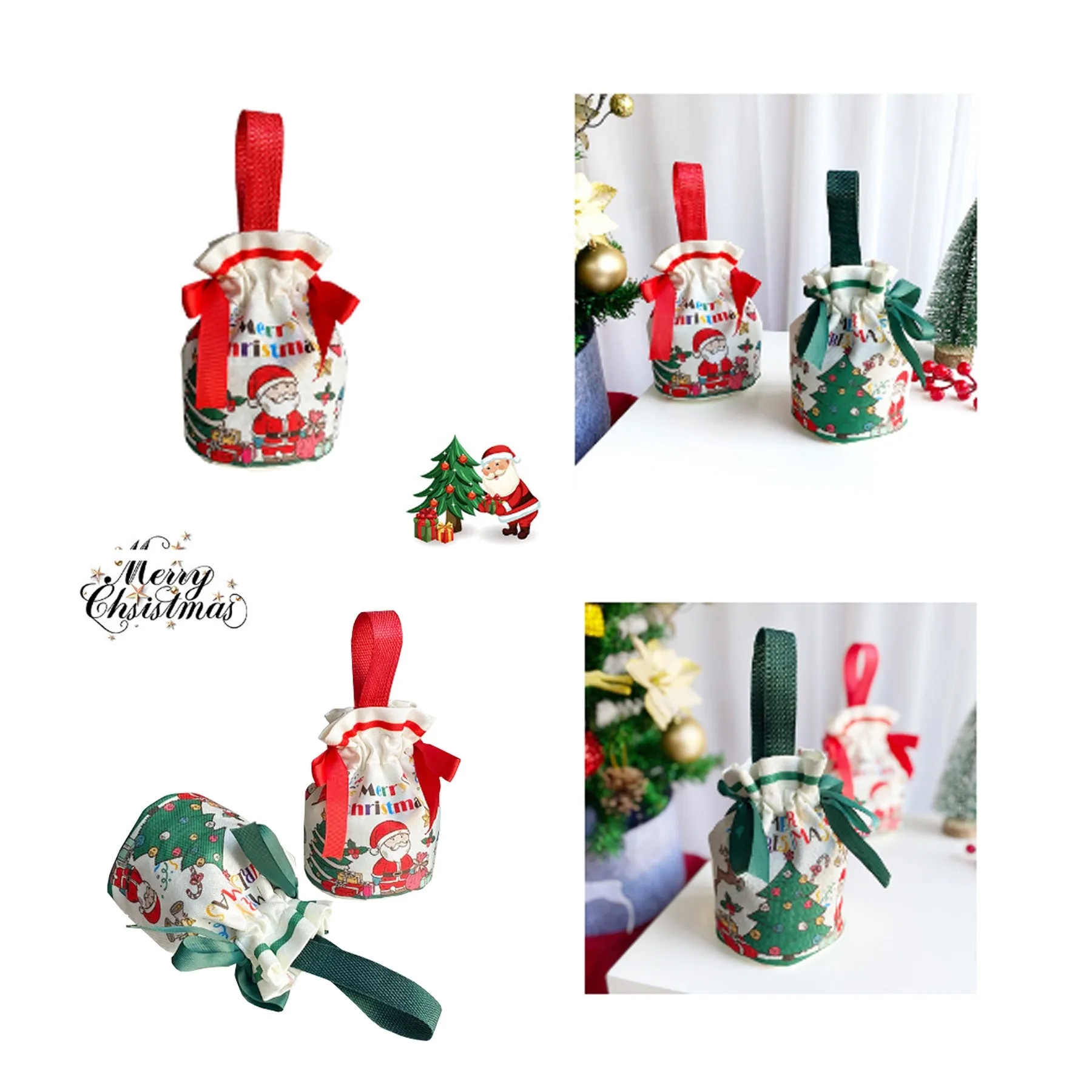 Christmas Apple Storage Drawstring Bag 3