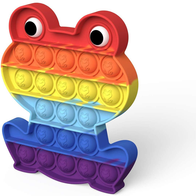 Rainbow Frog Push it Sensory Fidget Stress Reliever Toys 4