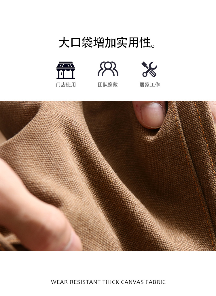 Chef Customized Sleeveless Adjustable Strap Aprons for Men Women / Large Pockets 3