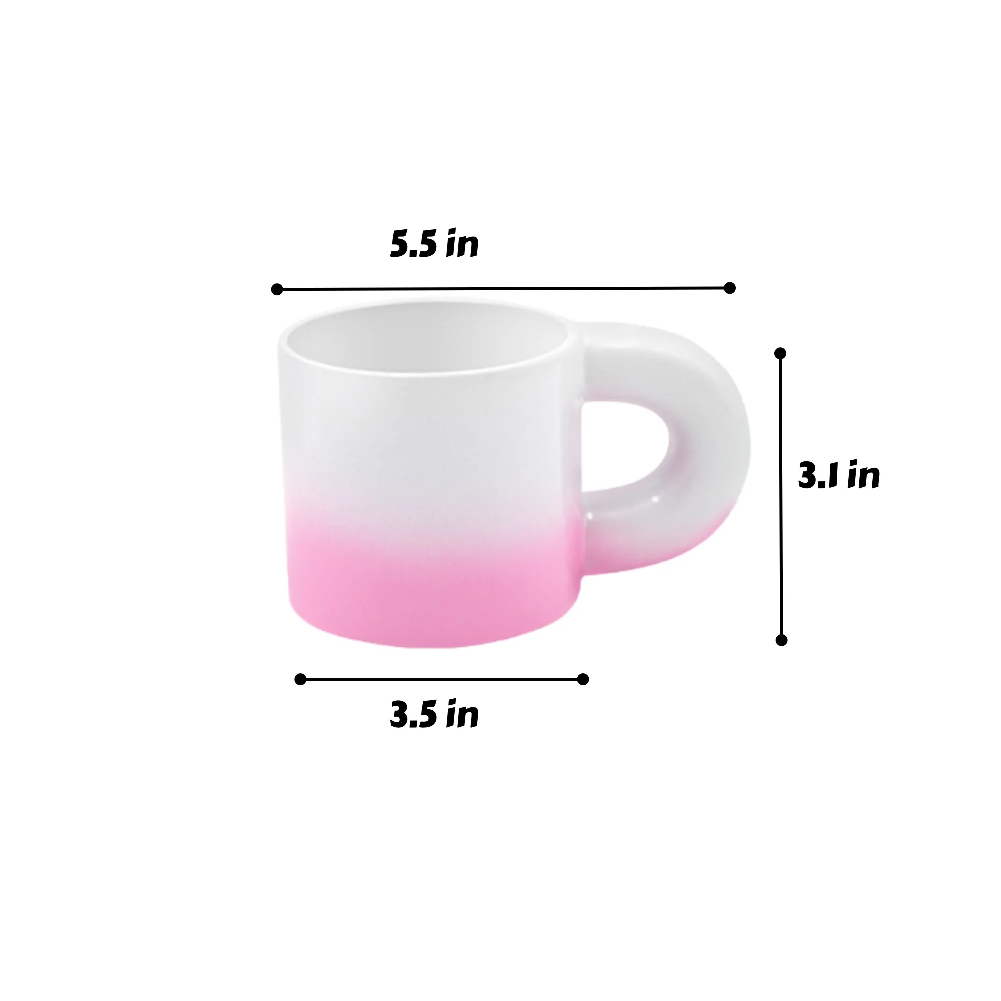 Ombre Color Fat Cup Ceramic Coffee Mug 4