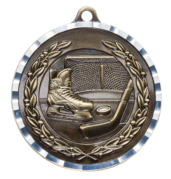 2" Hockey Diamond Cut Medal 2