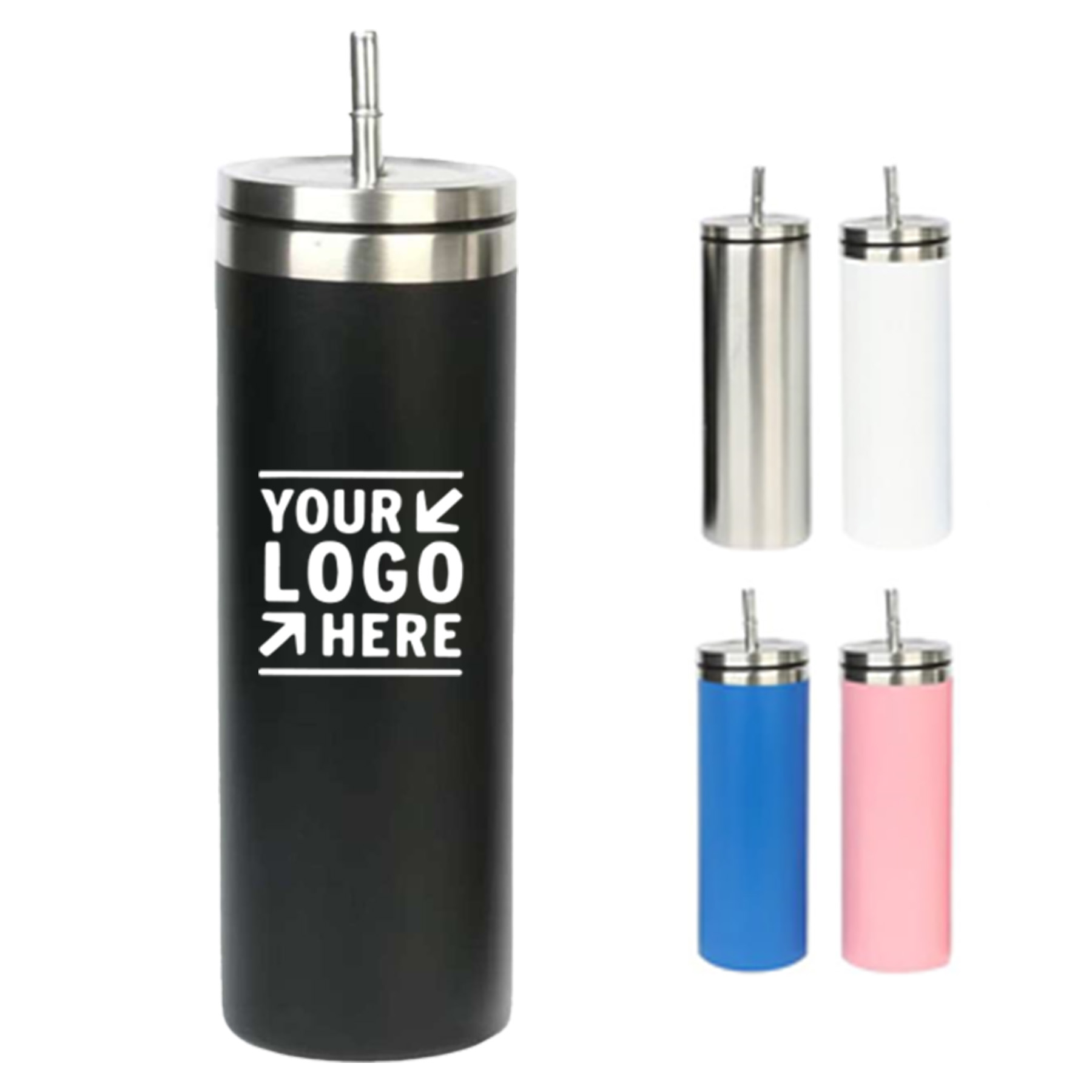 20 OZ Stainless Steel Bottle With Straw 2