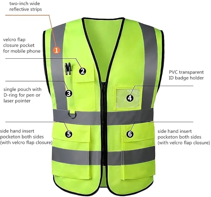 High Visibility Reflective Safety Security Vest 6