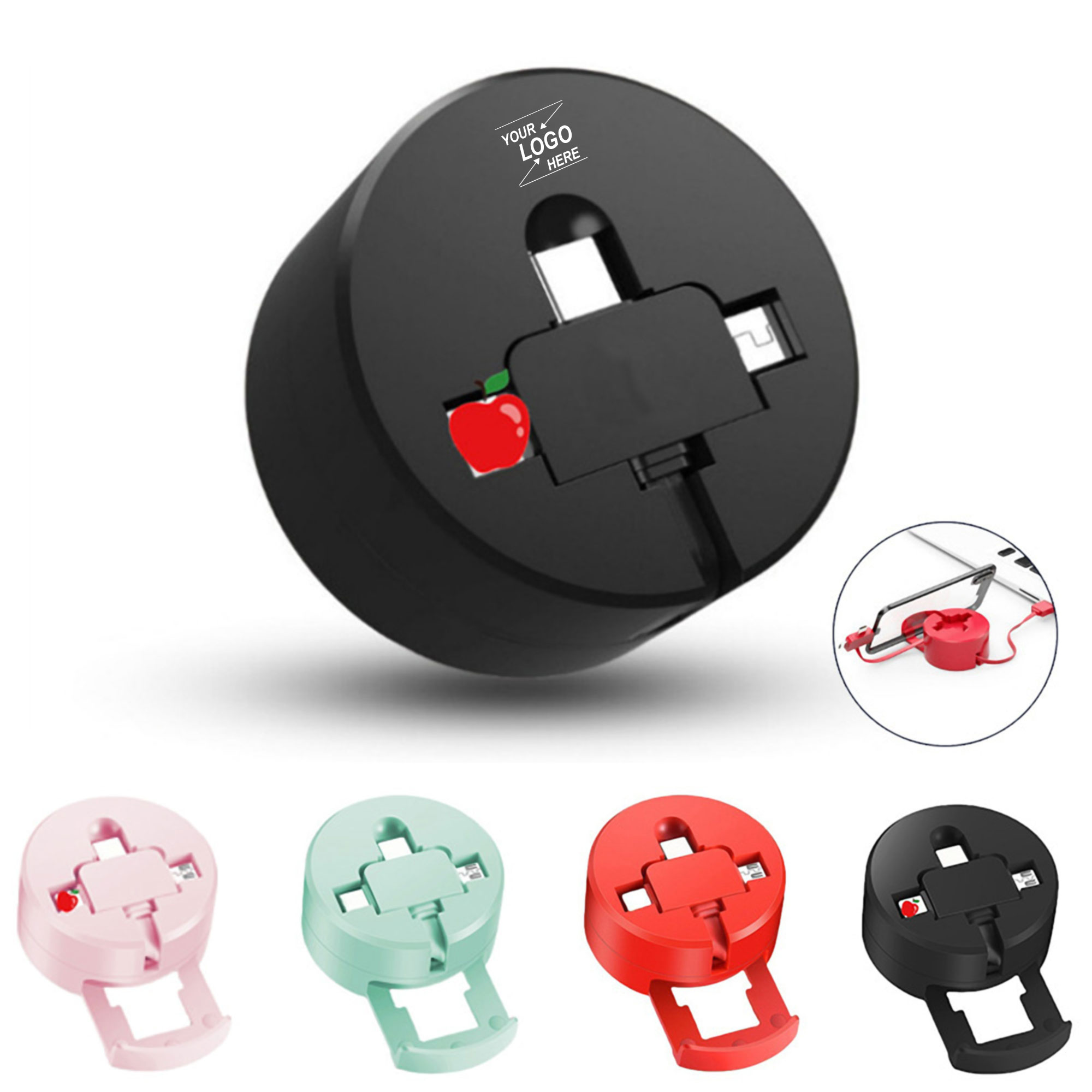 3-in-1 Charging Cable Set w/Phone Holder 2