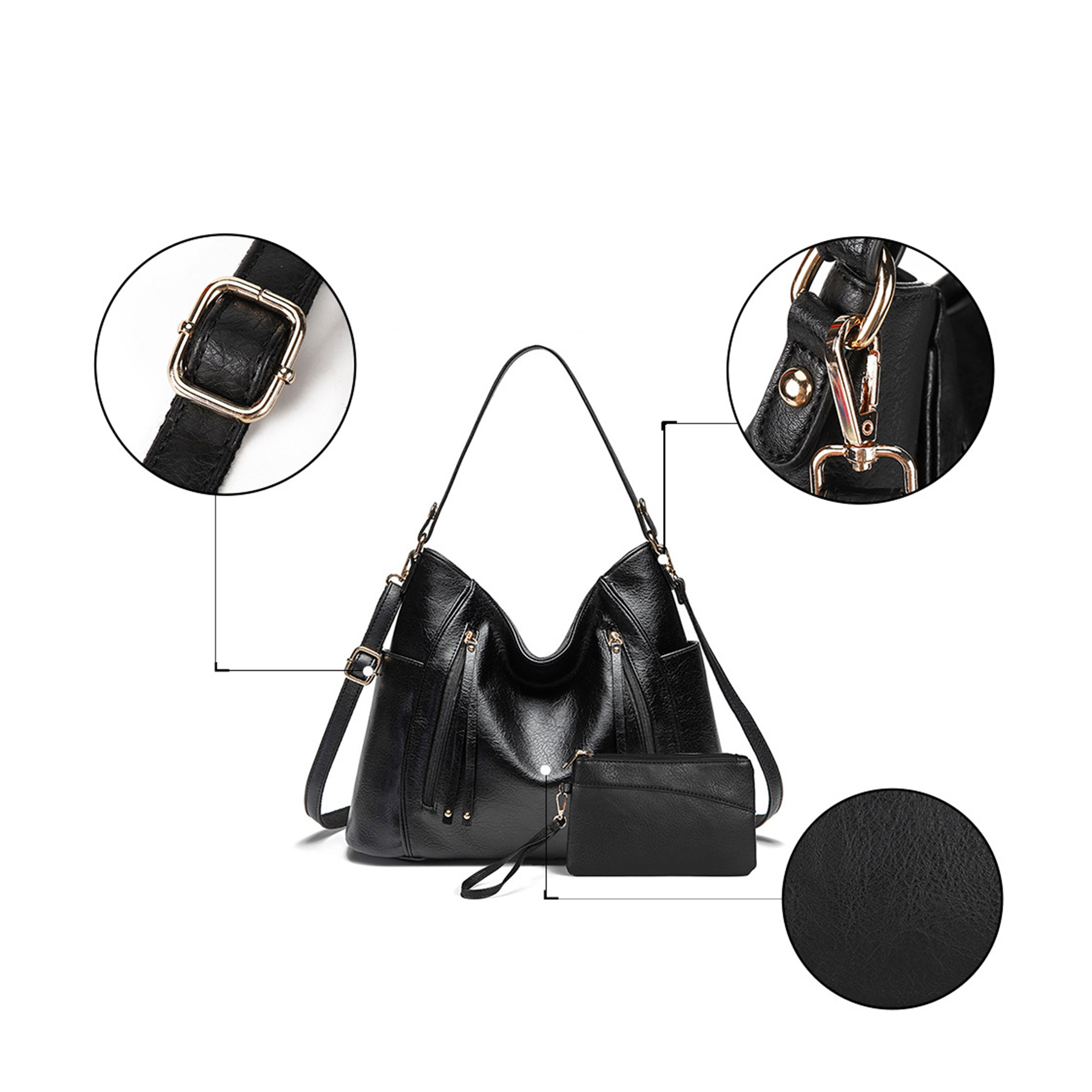 PU Lapsting Hobo Bag for Women 5