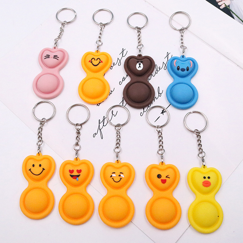 2 Bubbles Push Pop Fidget Sensory w/Keychains 7