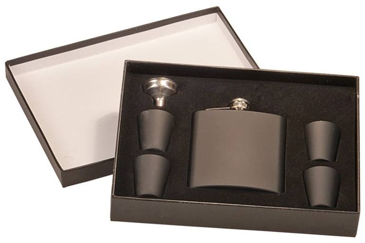 Matte Black Stainless Steel Flask Set, custom water bottle with logo imprint 2