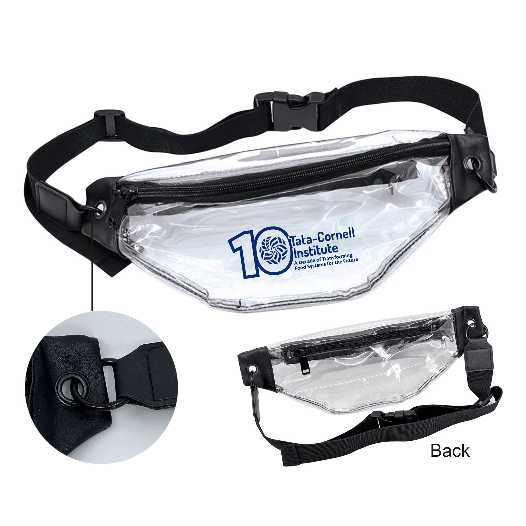 Leatherette Soft Clear Zippered Fanny Pack Bag 4