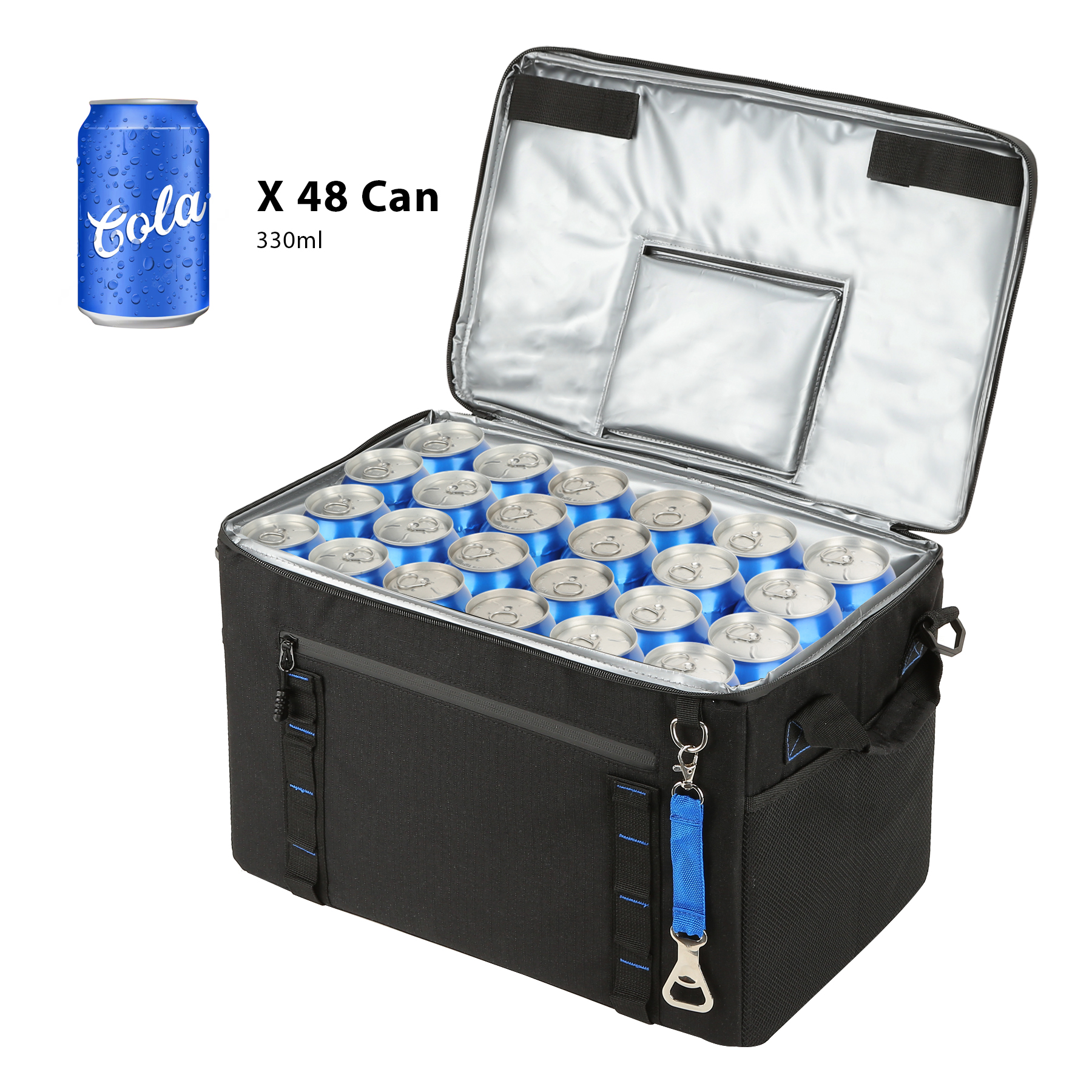 Large 48-Can Collapsible Cooler Chest W/Bottle Opener 8