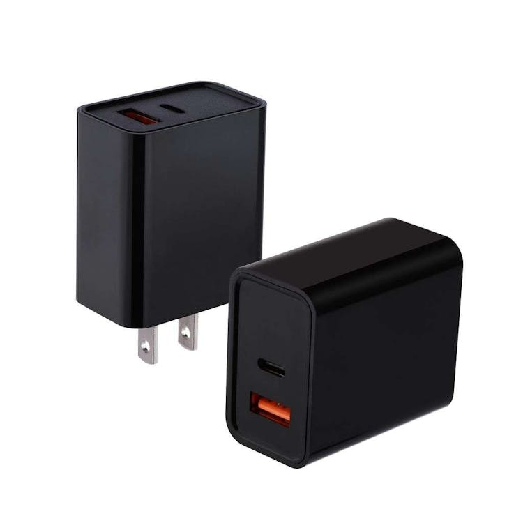 2-Port USB-C Wall Charger - Black 2