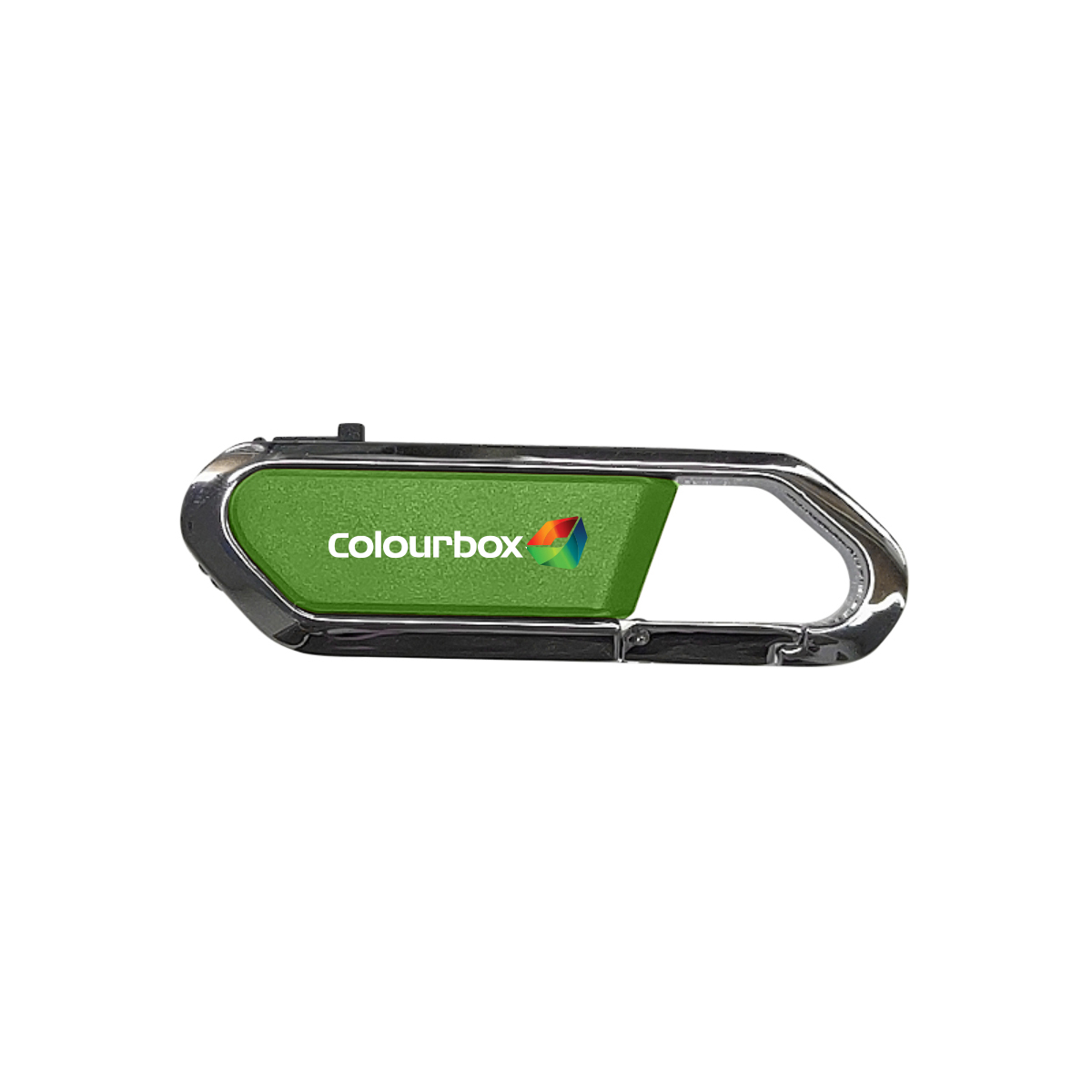 Carabiner USB Drive With Metal Rim And Capless Push/Retract USB 2
