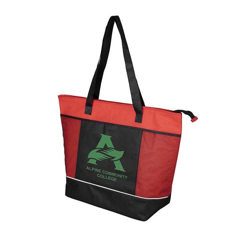 22"W x 16"H x 7 ½"Gusset - "FROST LINE" Super-Sized Insulated Zipper Cooler Tote 47