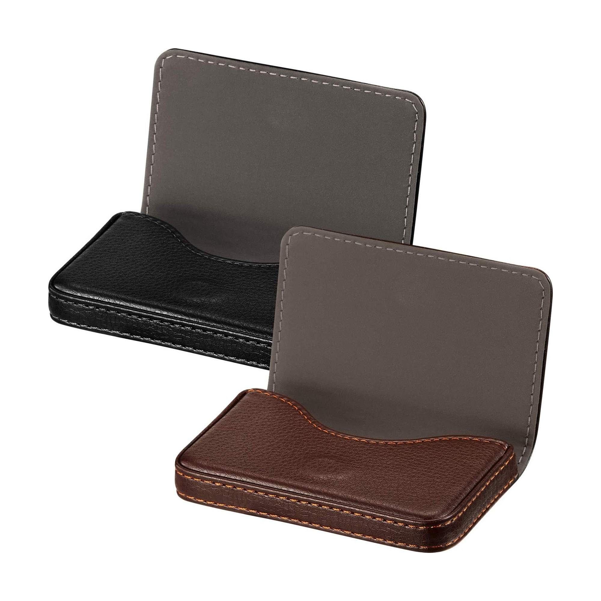 Leather Business Card Holder With Magnetic Shut 3