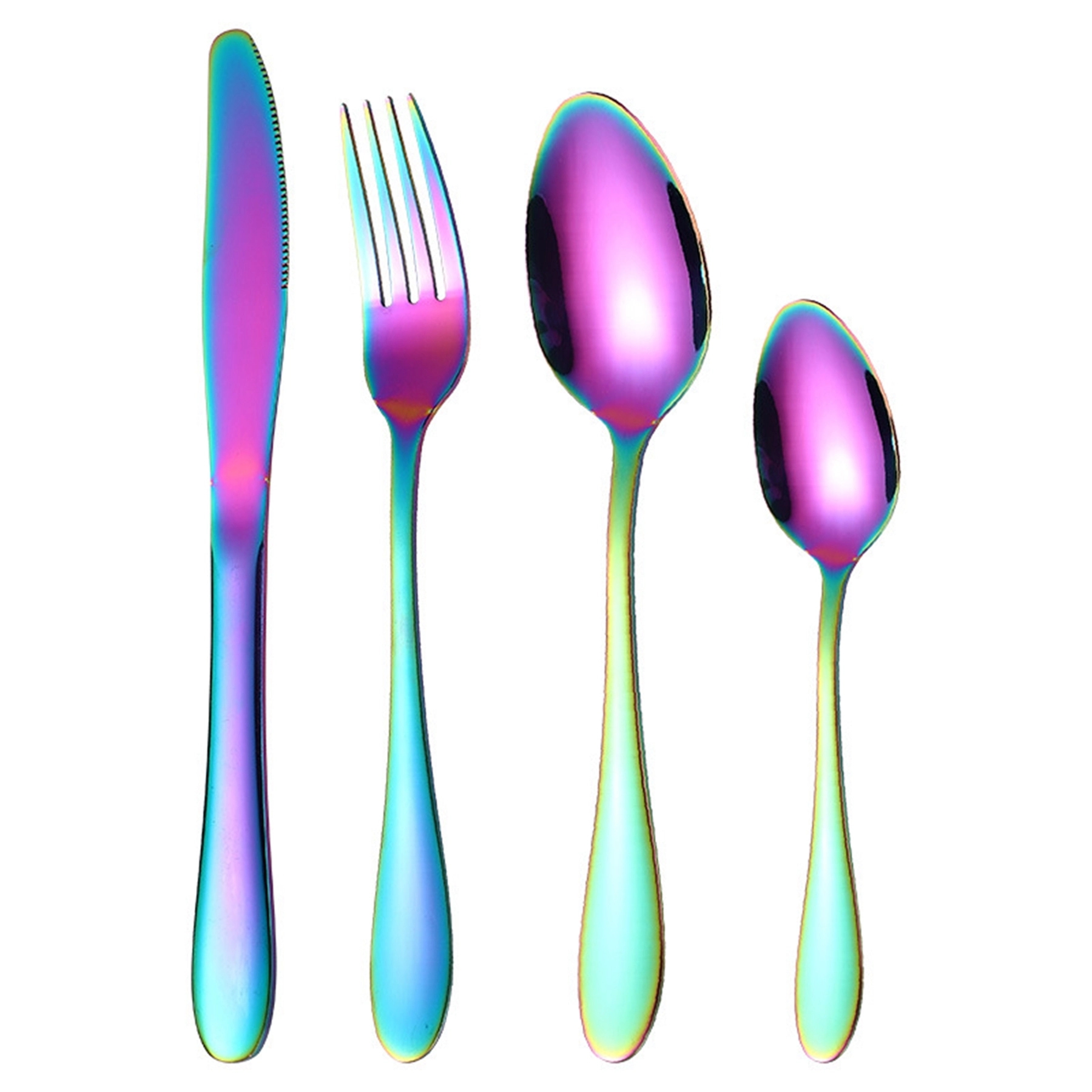 4PCS Stainless Steel Upscale Dinnerware Set 2