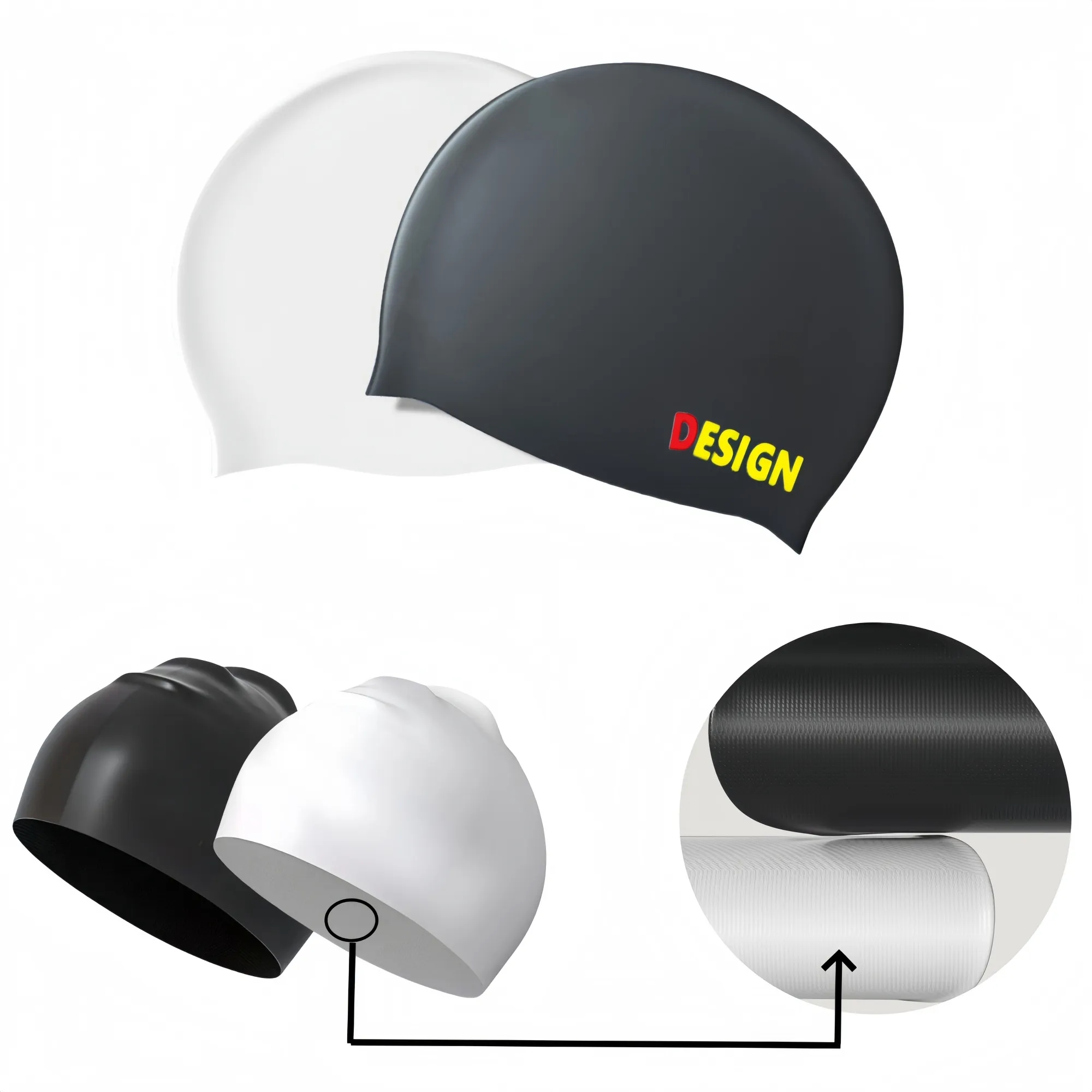 Unisex Adult Silicone Swim Cap