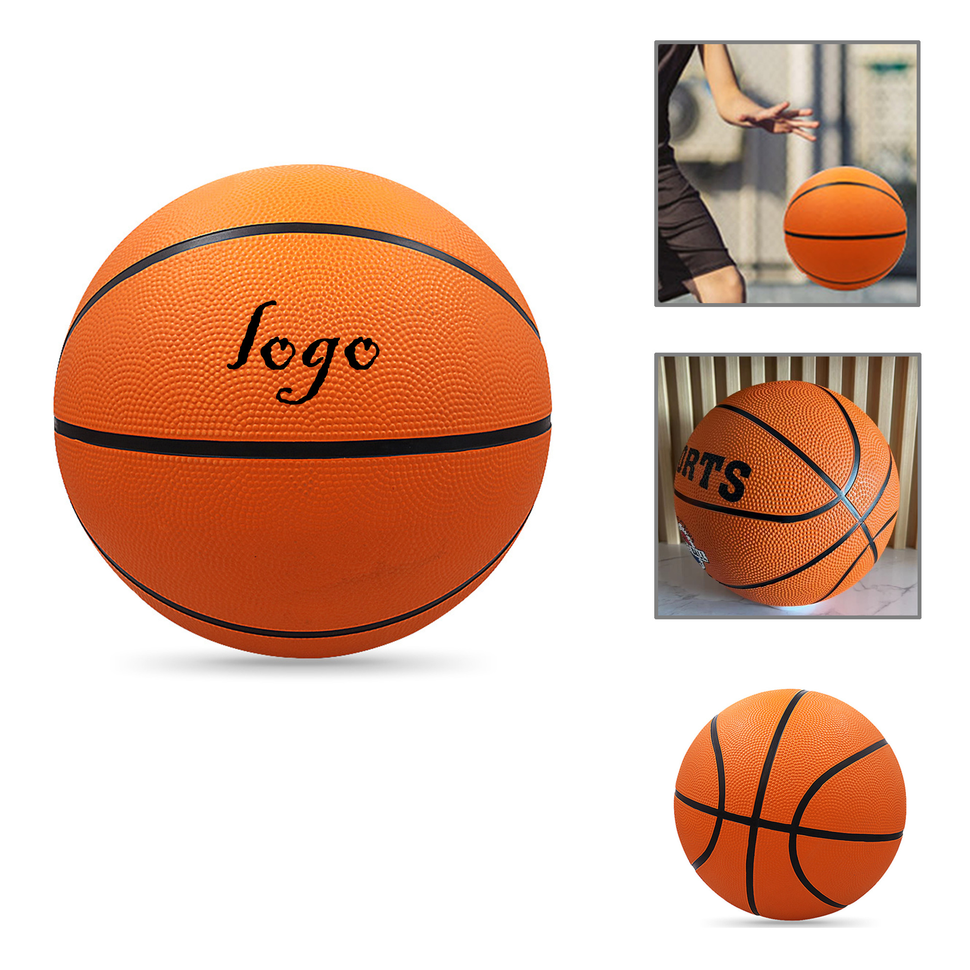 MOQ30 Custom Rubber Basketballs in Assorted Sizes 3