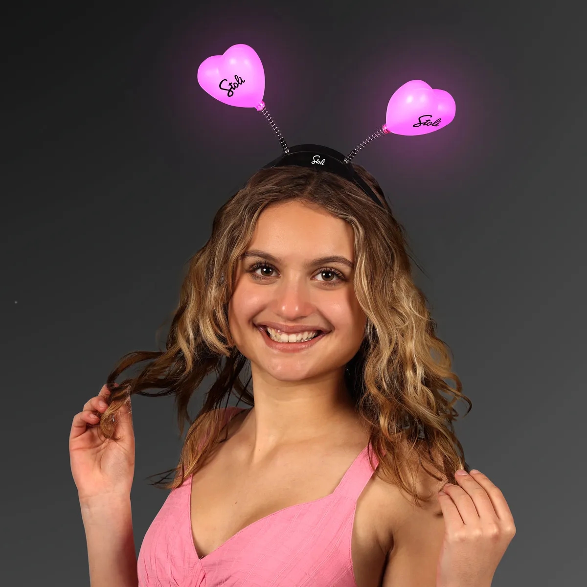 Pink heart light-up head boppers 3